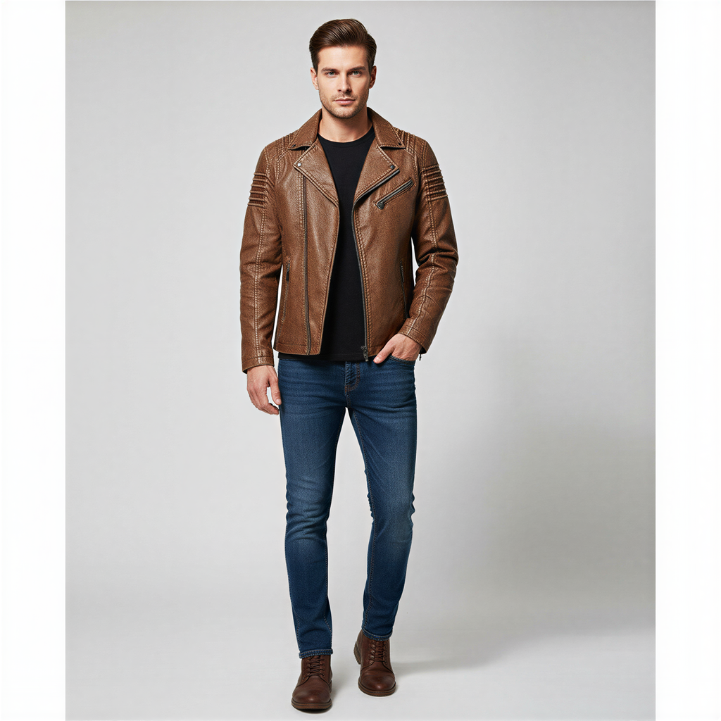 Carlo Giacca Biker in Ecopelle | Stile Audace | Uomo