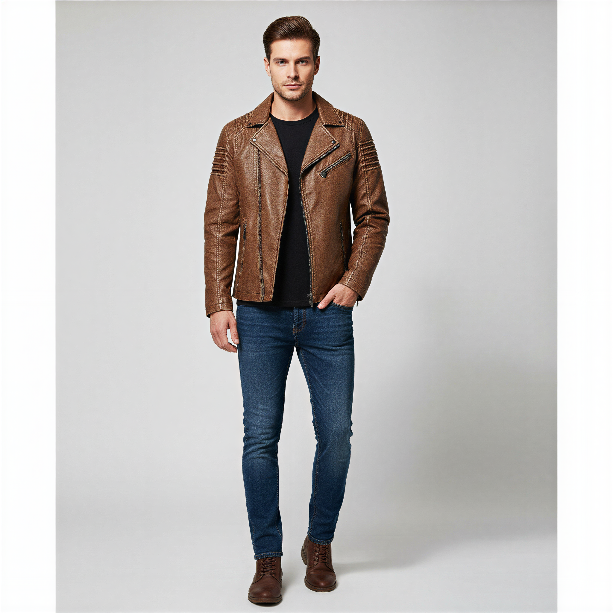 Carlo Giacca Biker in Ecopelle | Stile Audace | Uomo