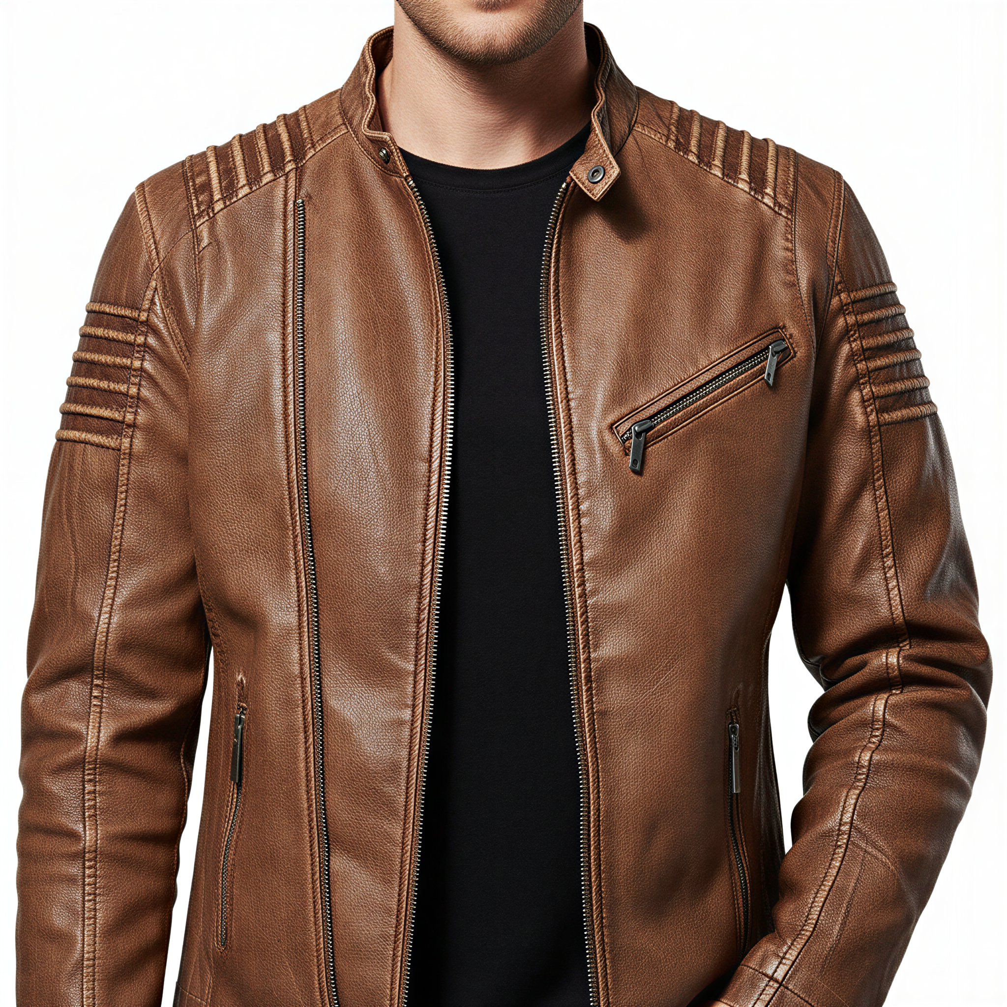 Carlo Giacca Biker in Ecopelle | Stile Audace | Uomo