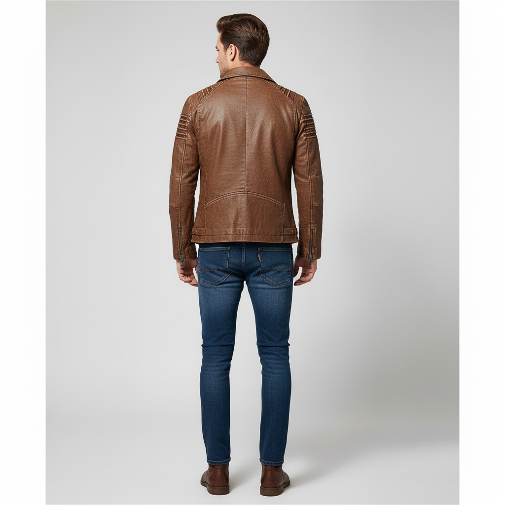 Carlo Giacca Biker in Ecopelle | Stile Audace | Uomo