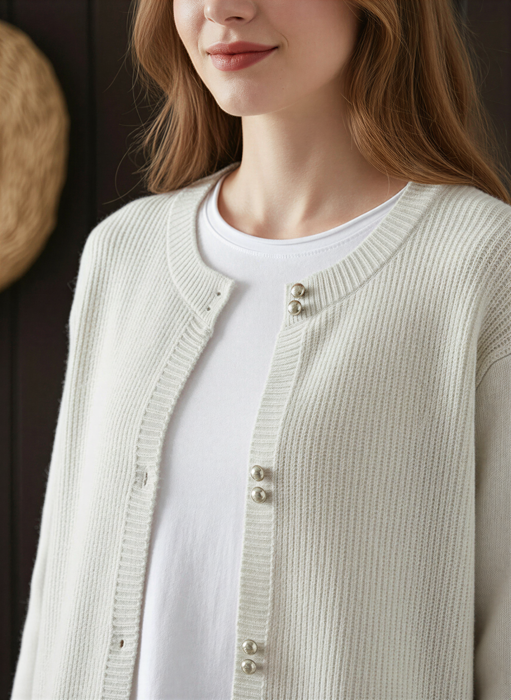 Cardigan Donna | Classico Rilassato con Bottoni Dorati | Multistagione