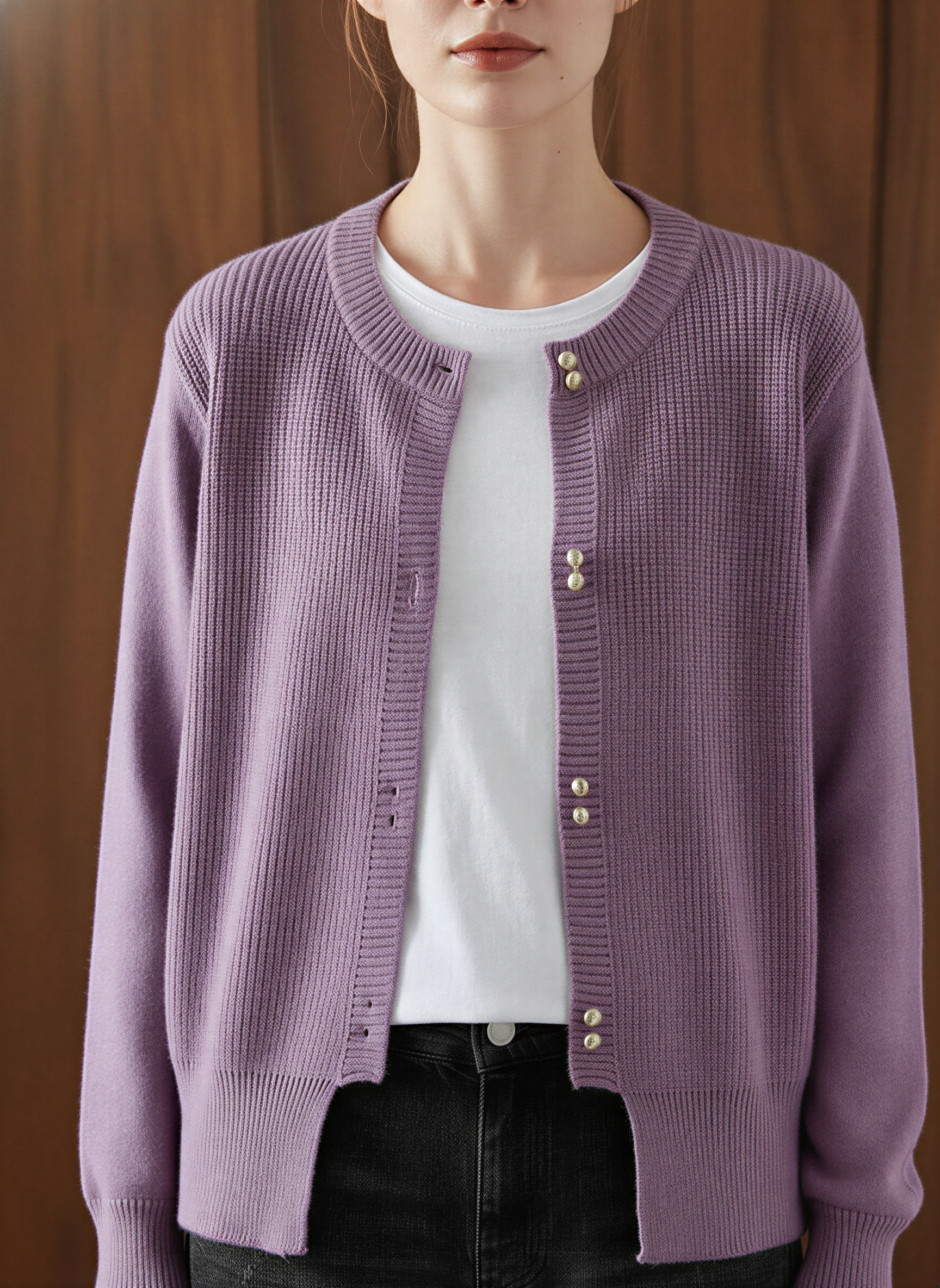 Cardigan Donna | Classico Rilassato con Bottoni Dorati | Multistagione