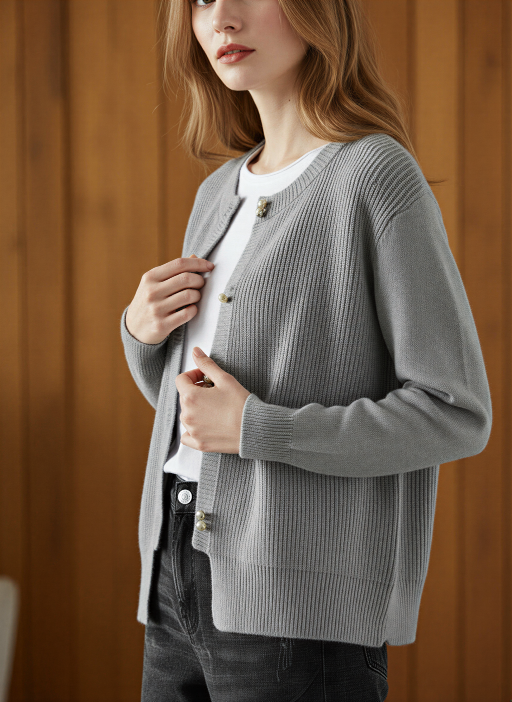 Cardigan Donna | Classico Rilassato con Bottoni Dorati | Multistagione