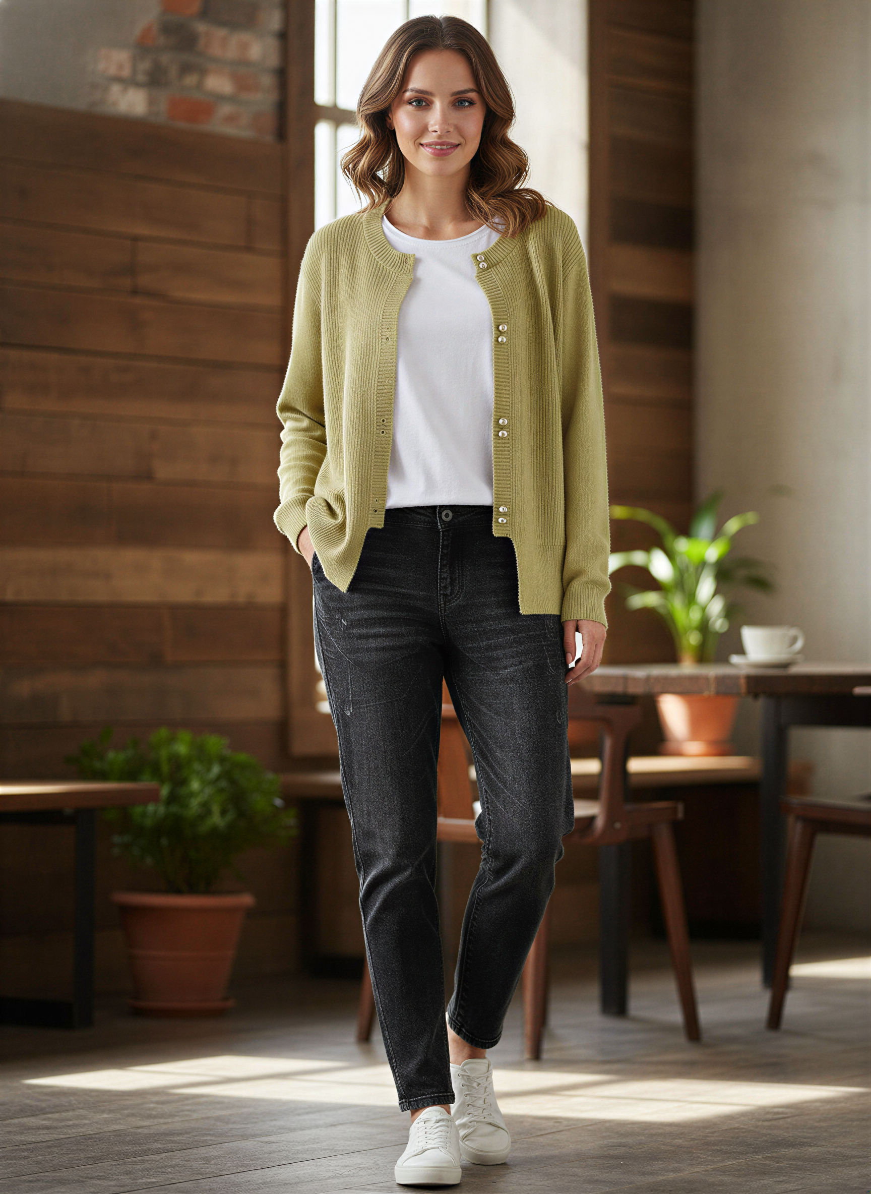 Cardigan Donna | Classico Rilassato con Bottoni Dorati | Multistagione