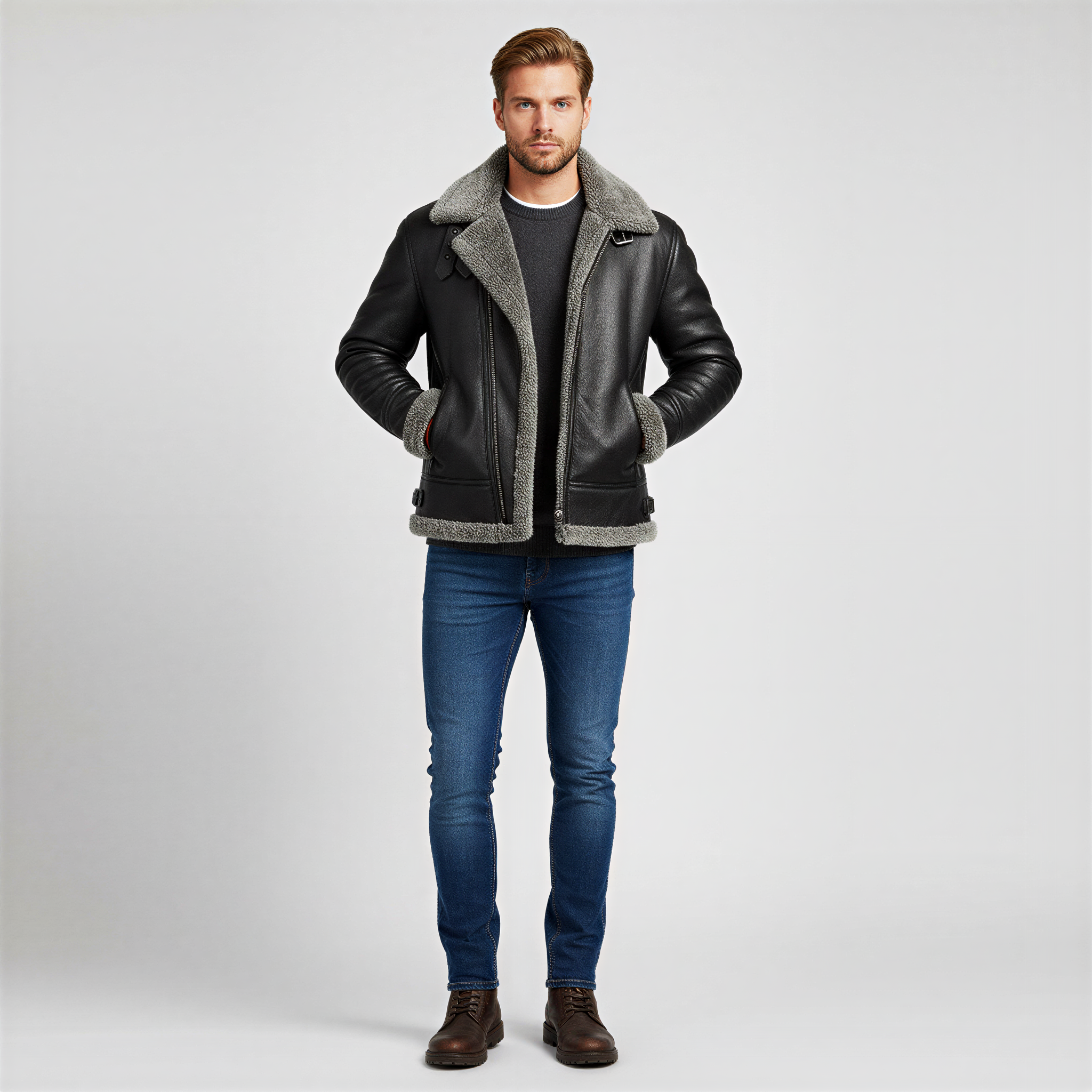 Daniel Giacca Bomber in Pelle con Pelliccia | Invernale