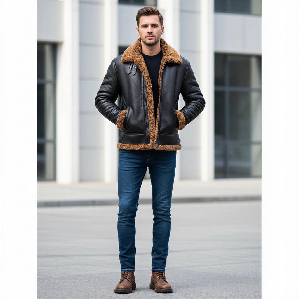 Daniel Giacca Bomber in Pelle con Pelliccia | Invernale