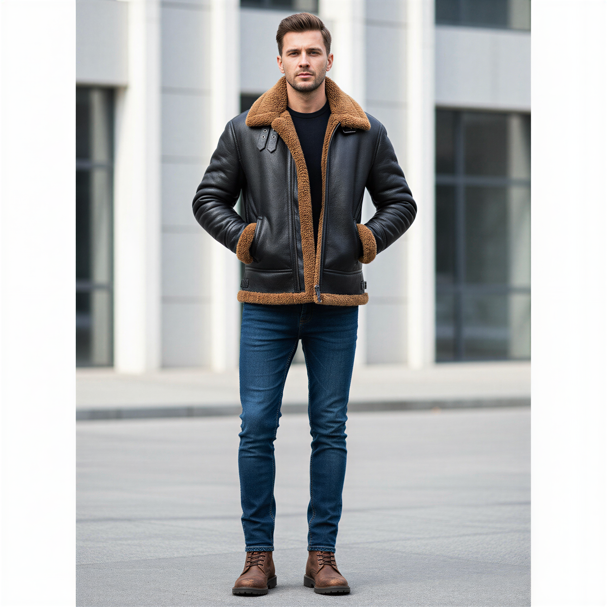 Daniel Giacca Bomber in Pelle con Pelliccia | Invernale