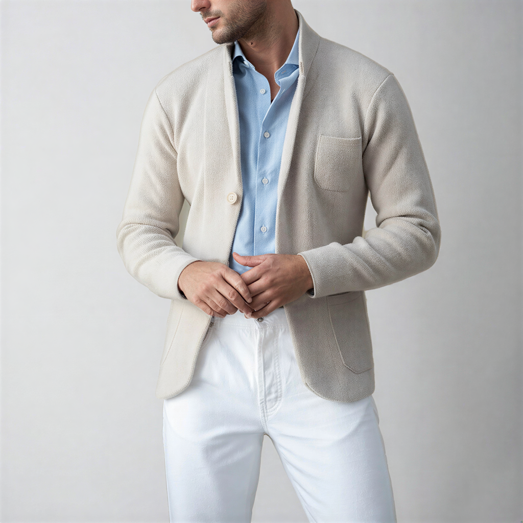 Bryan Blazer in Maglia Beige | Stile Casual Chic