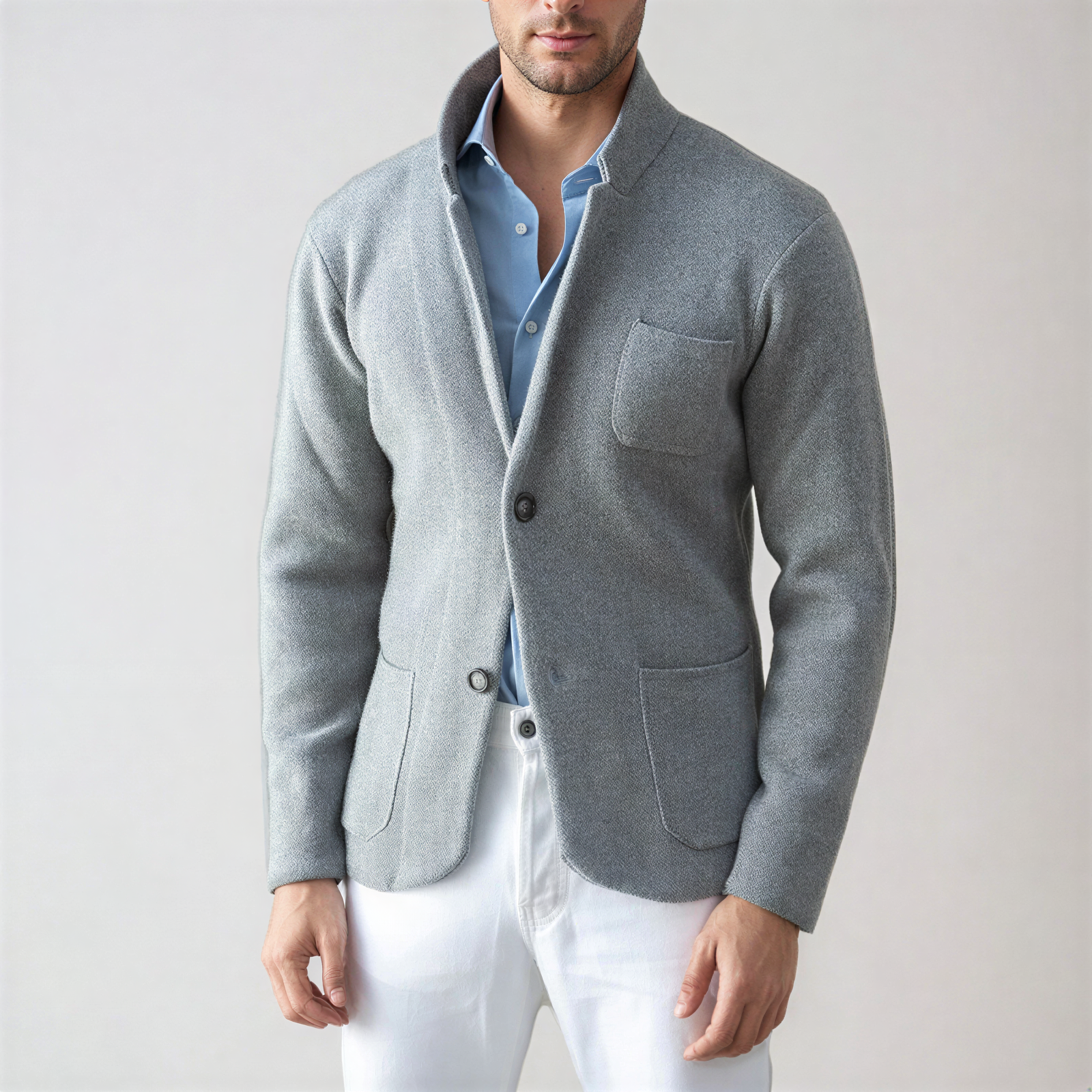 Bryan Blazer in Maglia Beige | Stile Casual Chic