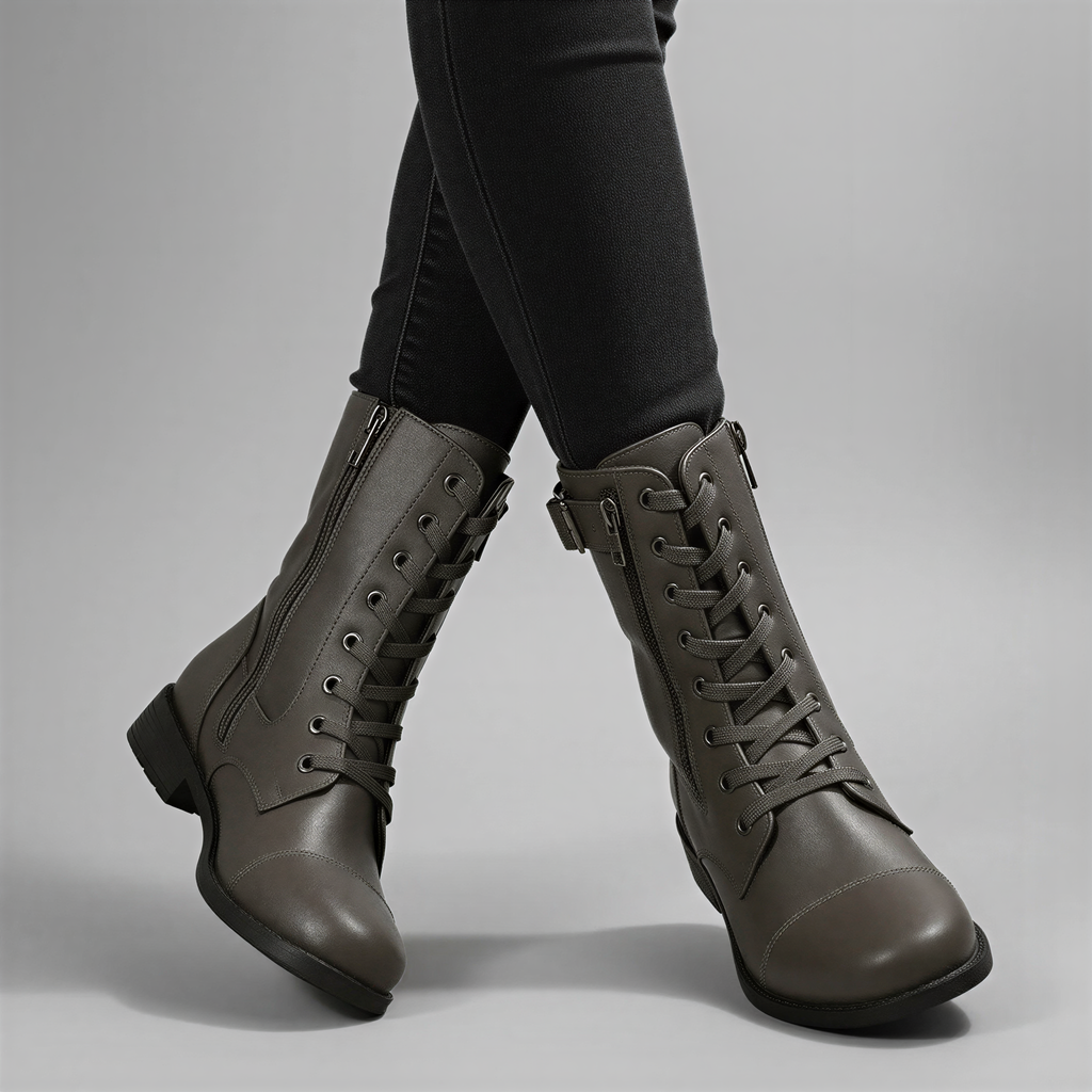 Stivaletti Donna | Combat con Zip | Casual Chic