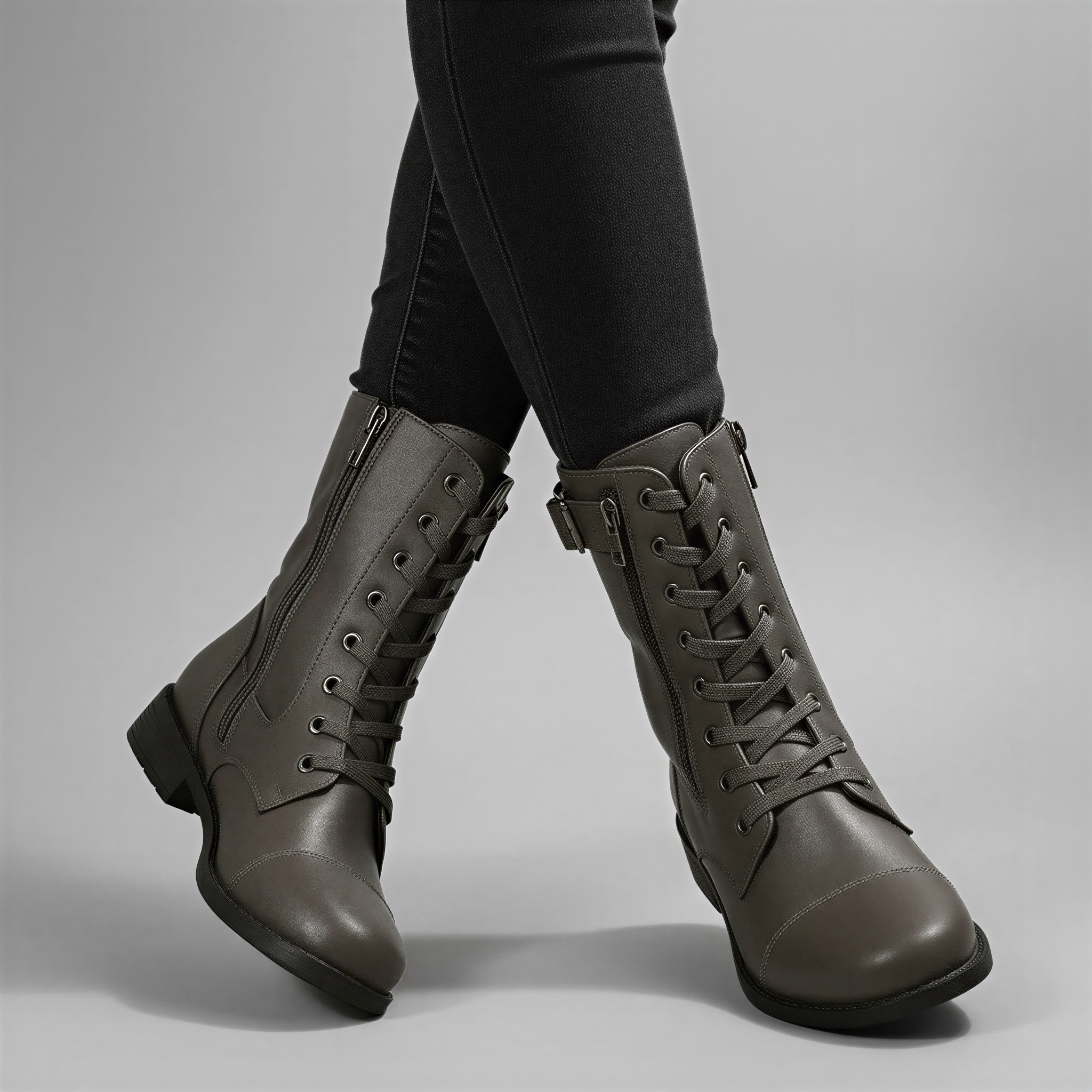 Stivaletti Donna | Combat con Zip | Casual Chic