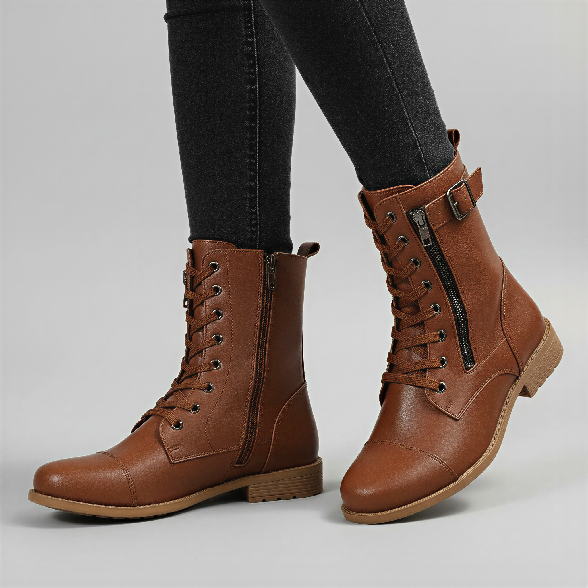 Stivaletti Donna | Combat con Zip | Casual Chic