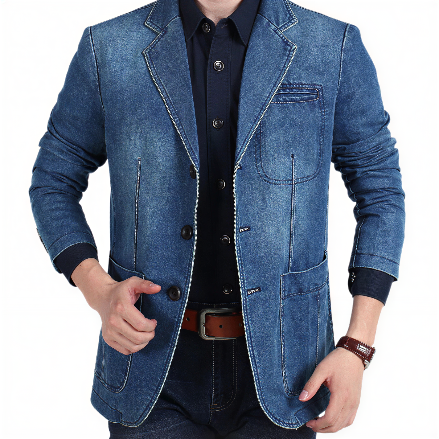 Anthony Blazer Denim Uomo | Stile Casual Smart | Tutto l'Anno