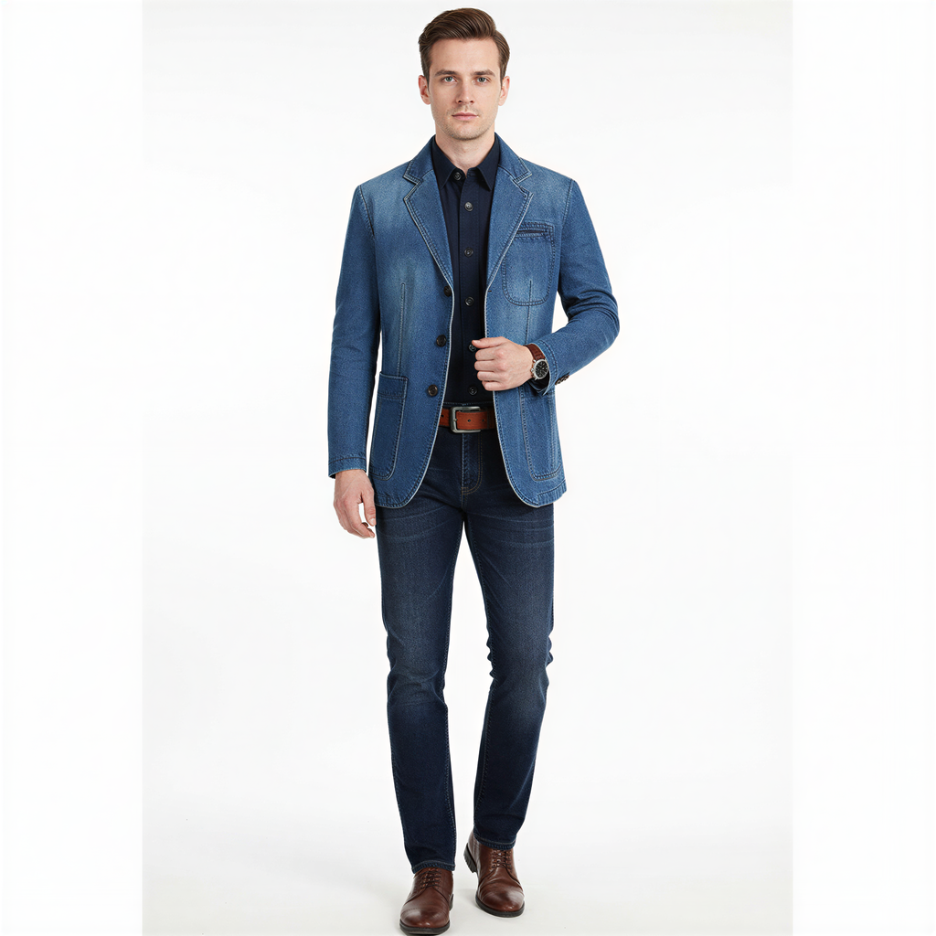 Anthony Blazer Denim Uomo | Stile Casual Smart | Tutto l'Anno