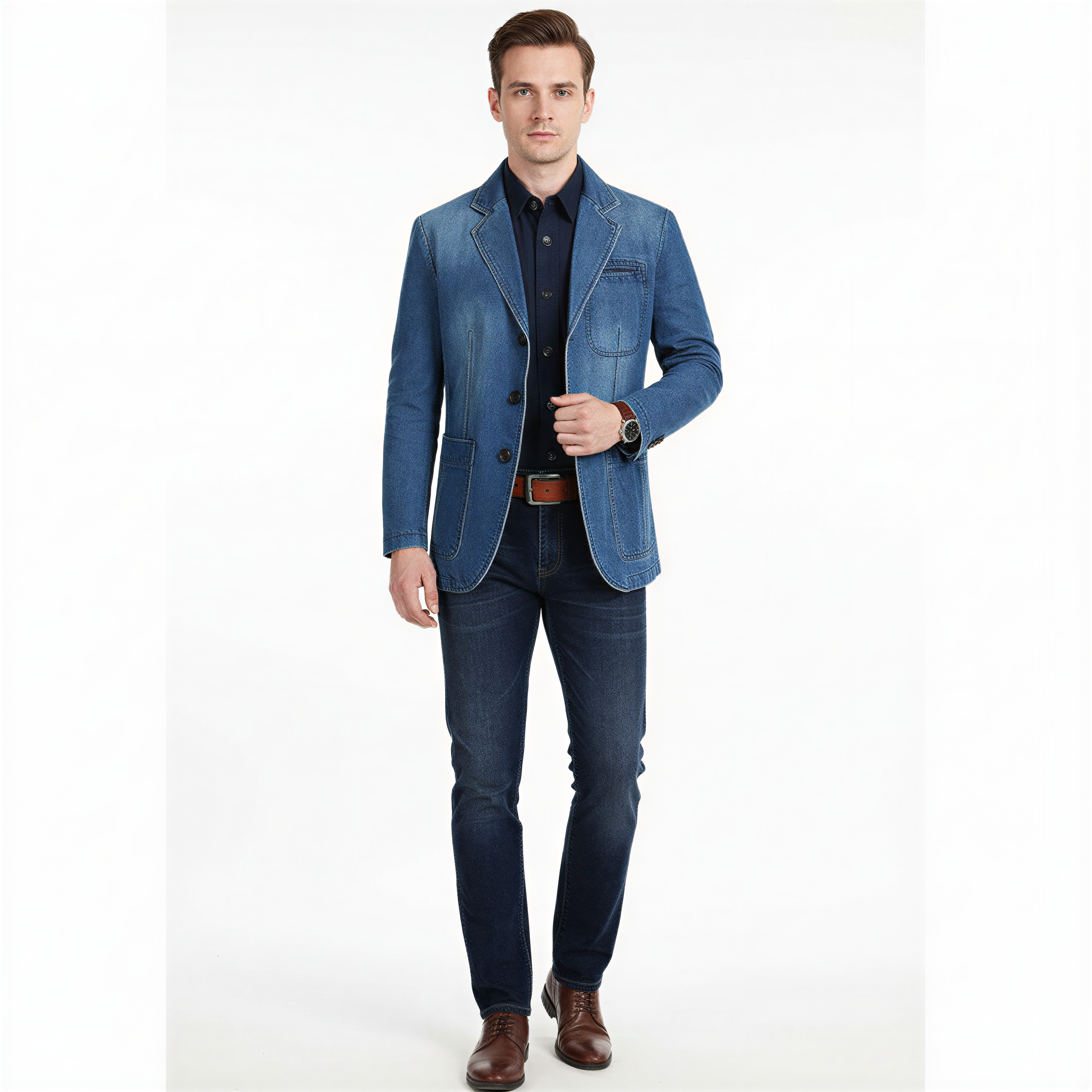 Anthony Blazer Denim Uomo | Stile Casual Smart | Tutto l'Anno