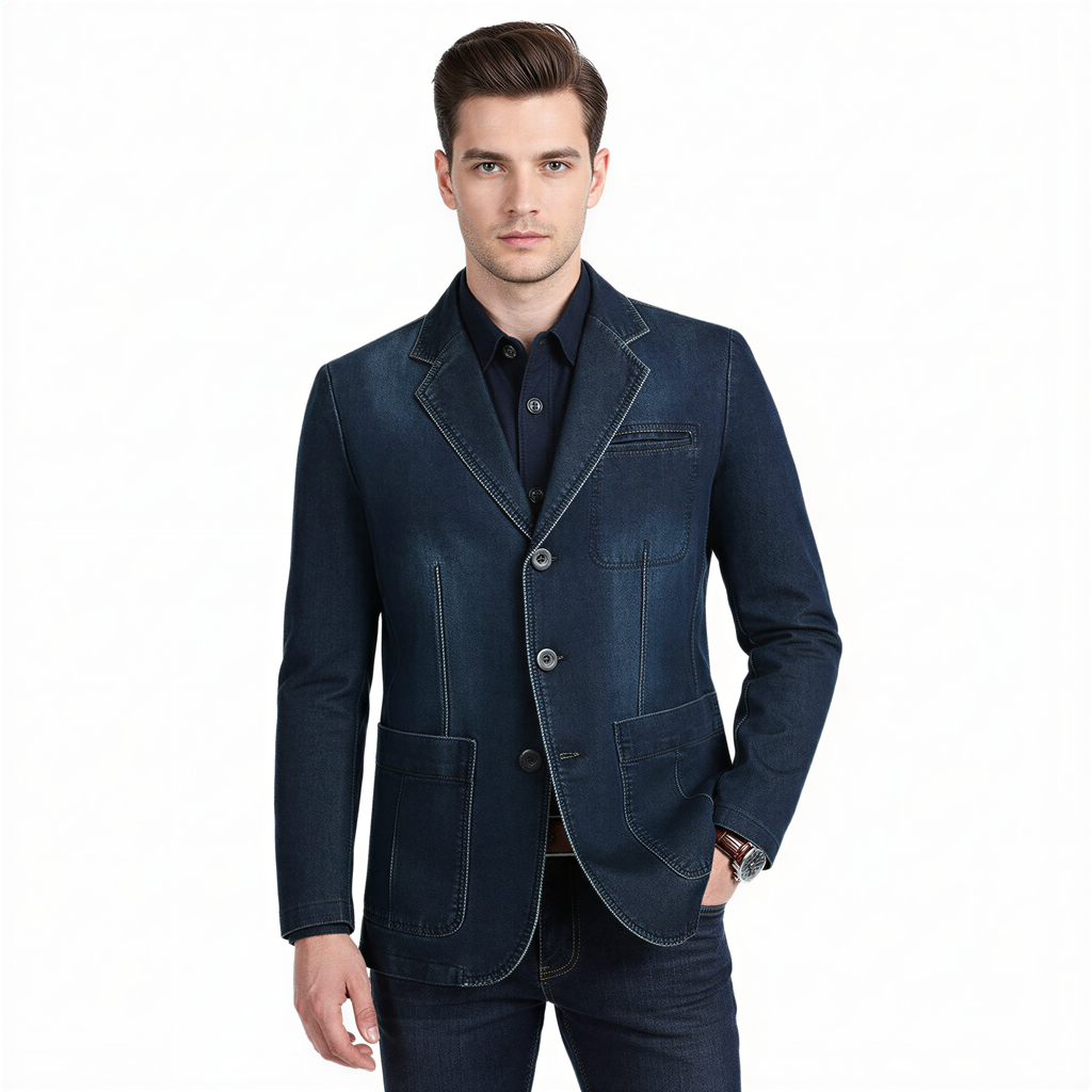 Anthony Blazer Denim Uomo | Stile Casual Smart | Tutto l'Anno