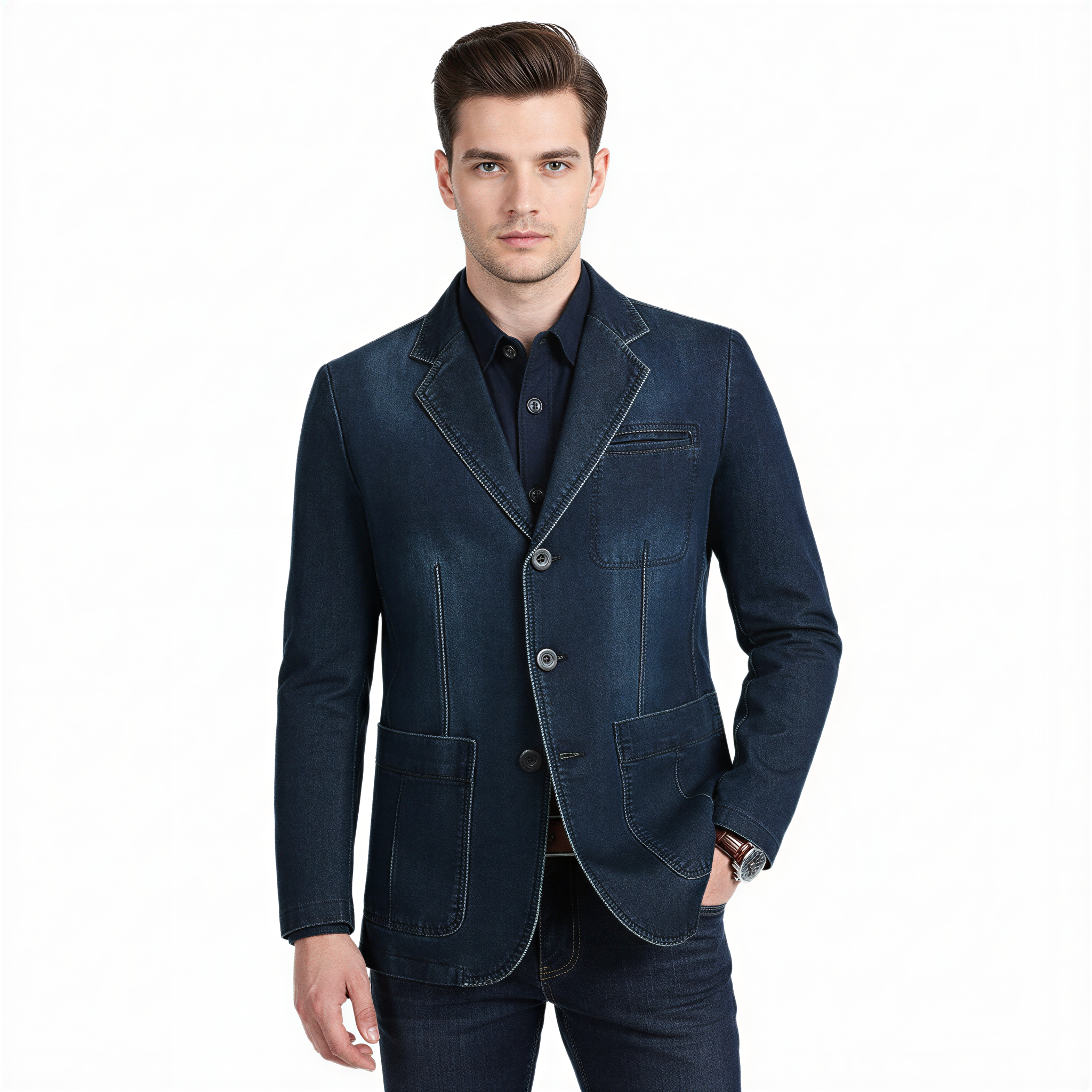 Anthony Blazer Denim Uomo | Stile Casual Smart | Tutto l'Anno