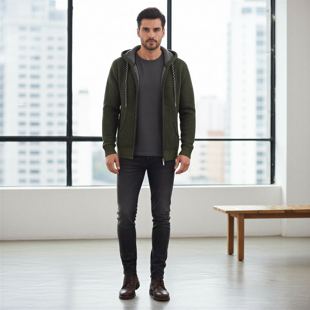 Damian Felpa con Zip | Maglia Testurizzata | Casual Uomo