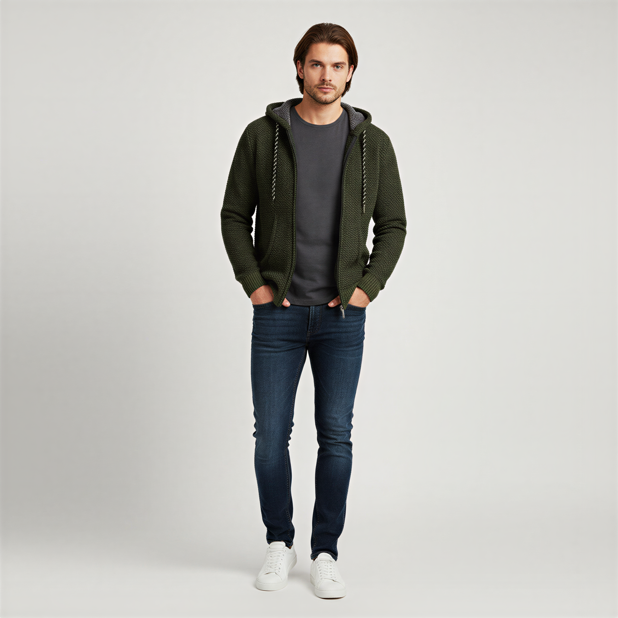 Damian Felpa con Zip | Maglia Testurizzata | Casual Uomo