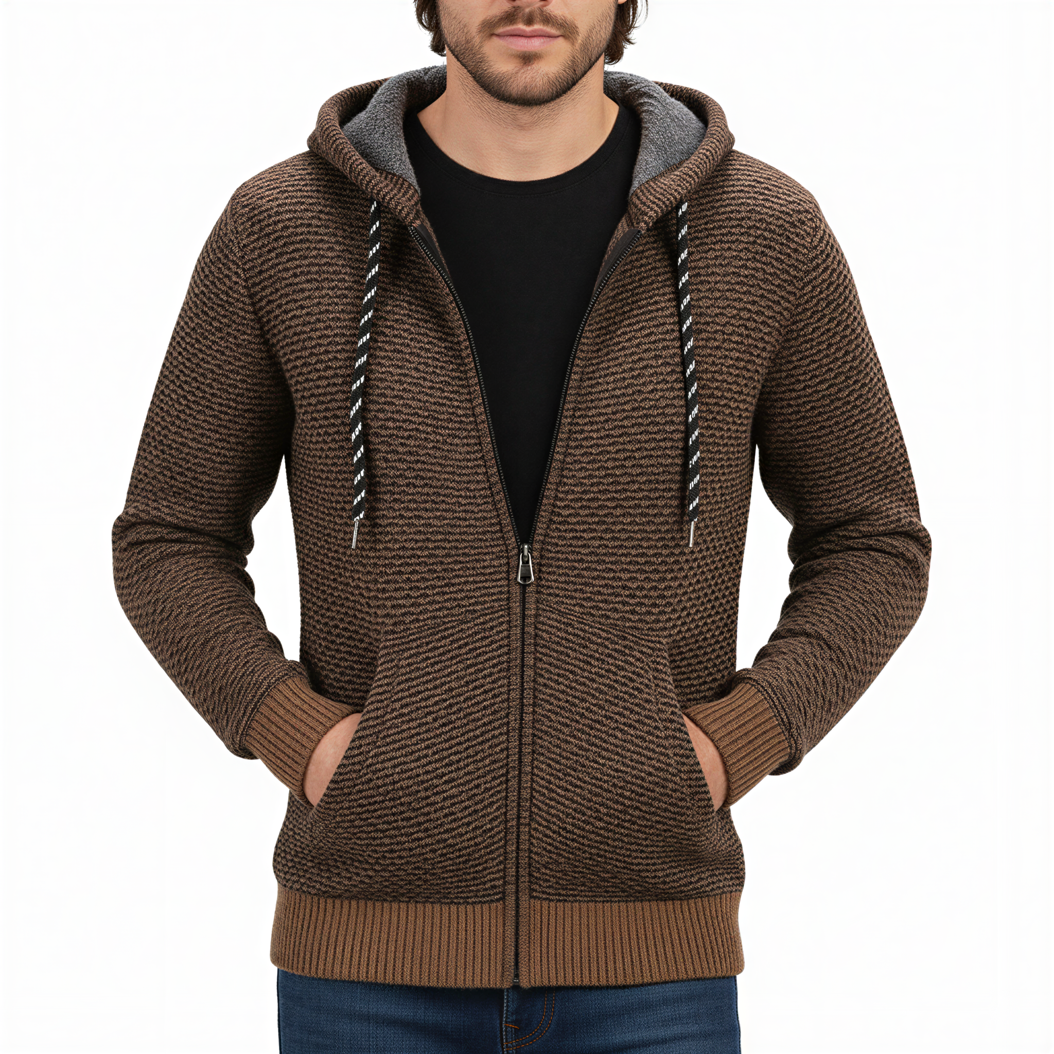 Damian Felpa con Zip | Maglia Testurizzata | Casual Uomo