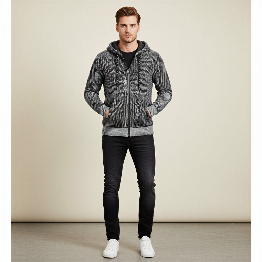 Damian Felpa con Zip | Maglia Testurizzata | Casual Uomo