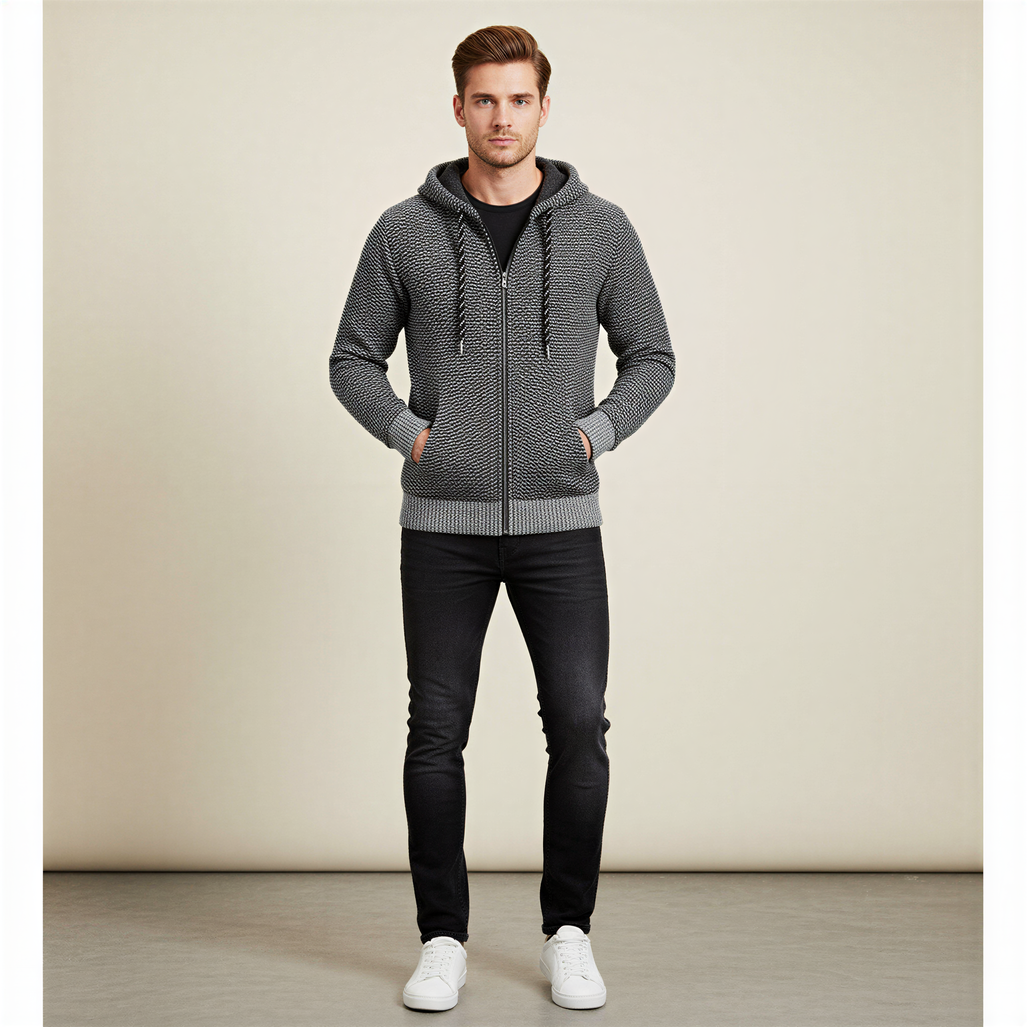 Damian Felpa con Zip | Maglia Testurizzata | Casual Uomo