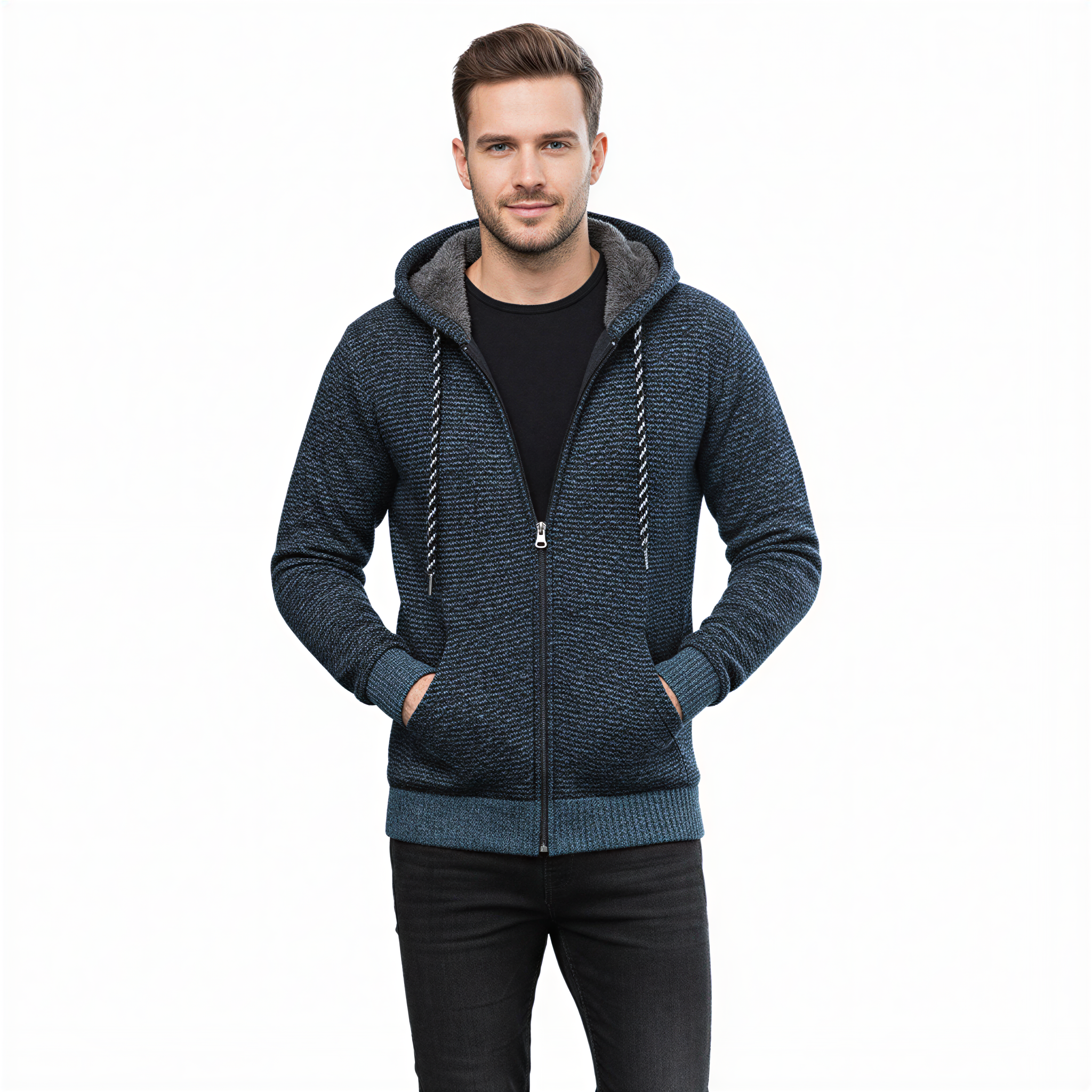 Damian Felpa con Zip | Maglia Testurizzata | Casual Uomo