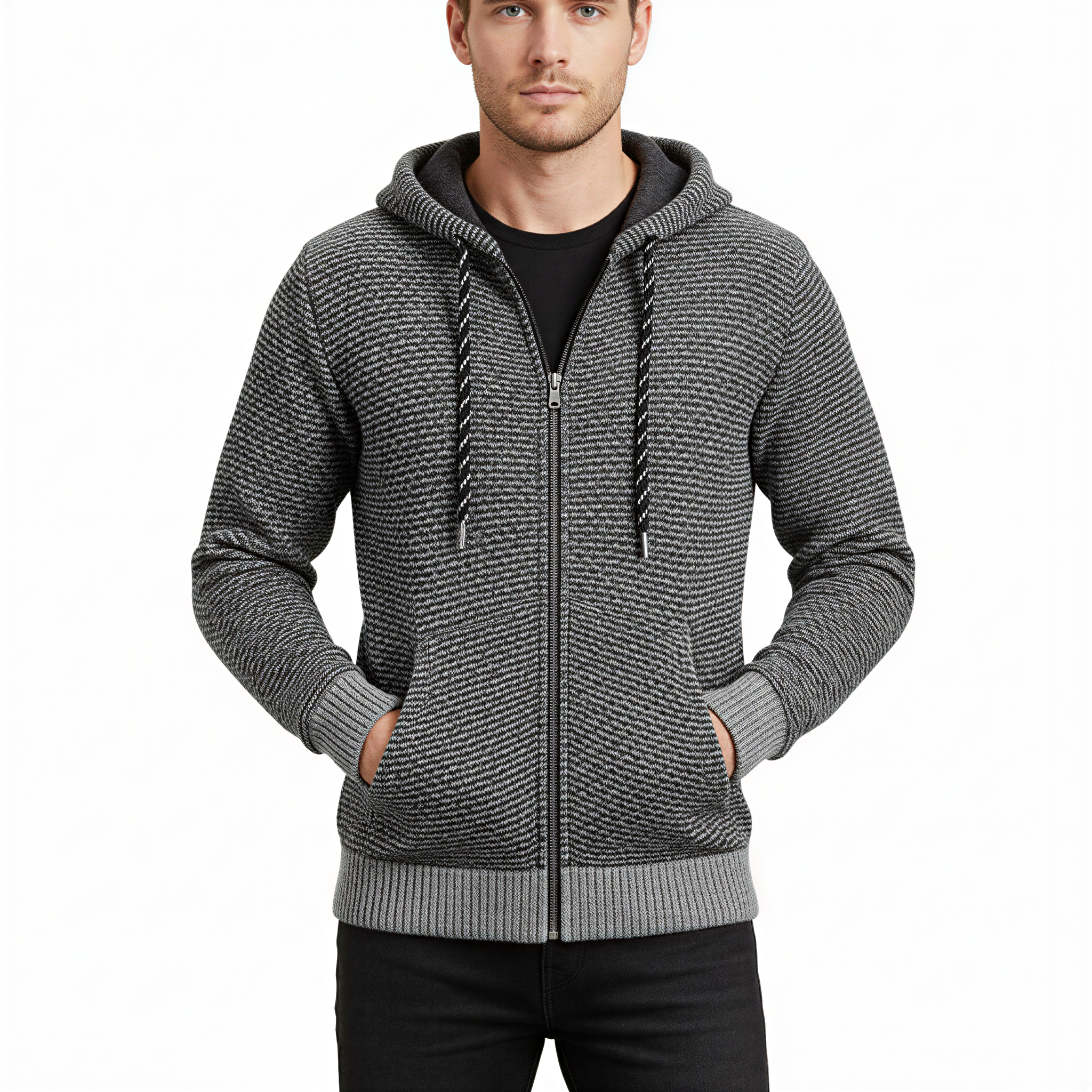 Damian Felpa con Zip | Maglia Testurizzata | Casual Uomo