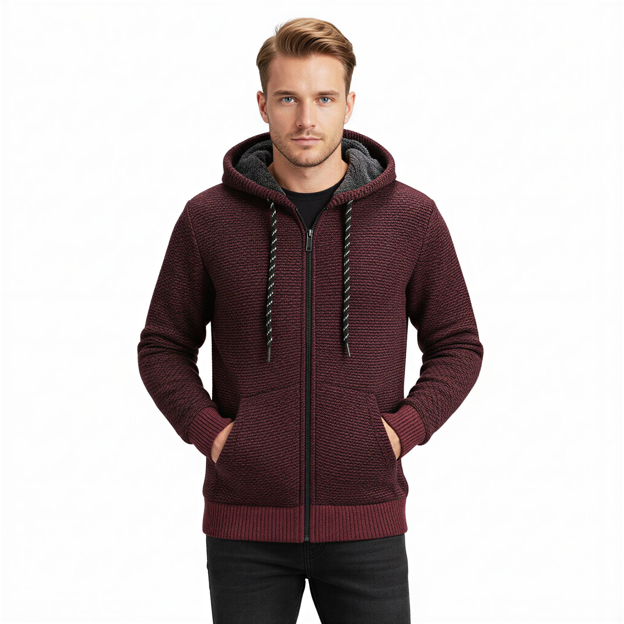 Damian Felpa con Zip | Maglia Testurizzata | Casual Uomo