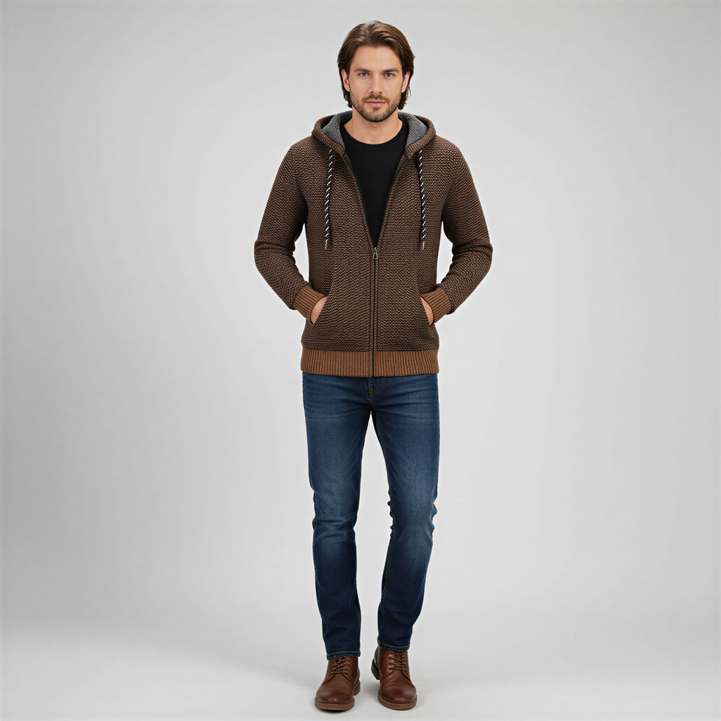 Damian Felpa con Zip | Maglia Testurizzata | Casual Uomo