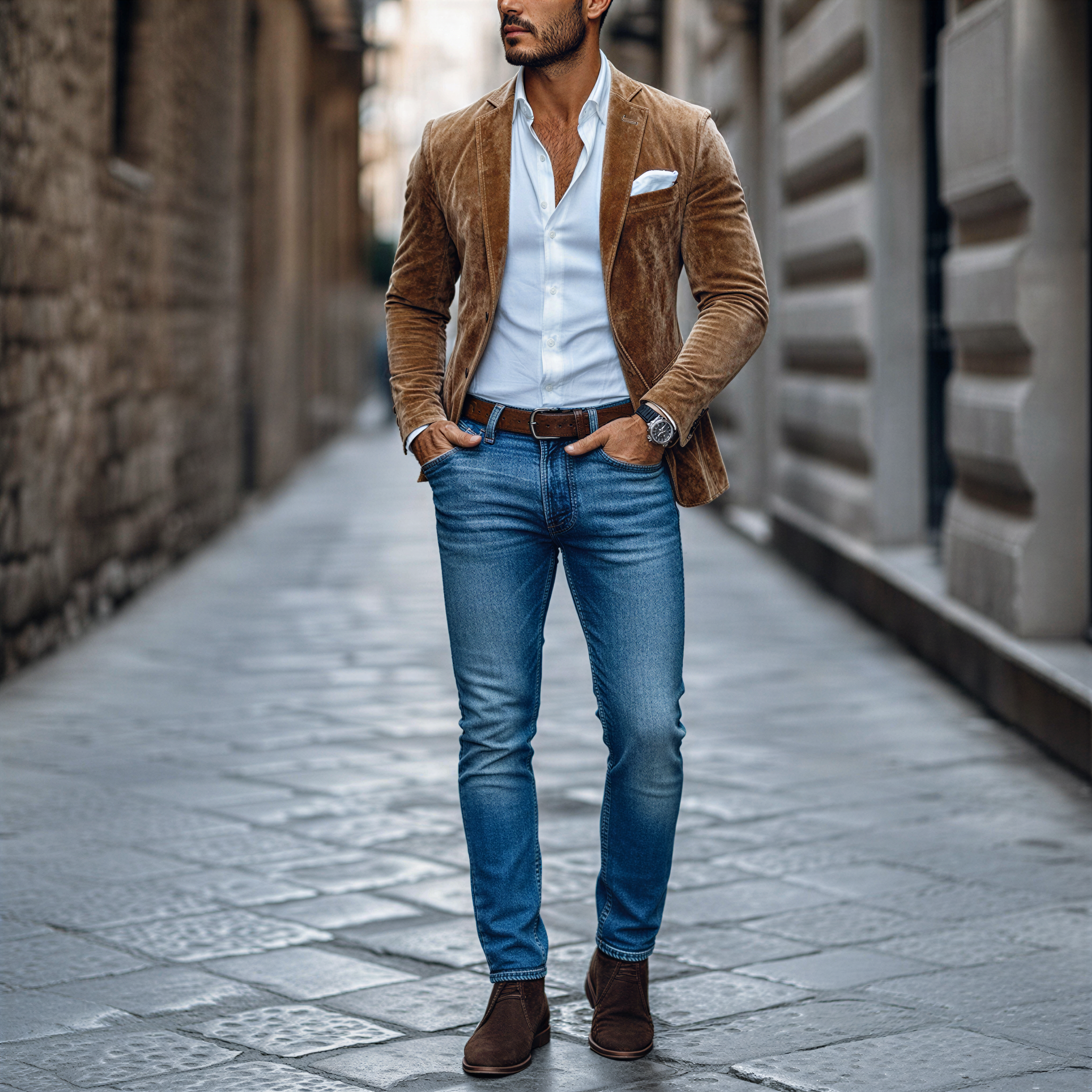 Nelson Blazer in Velluto Marrone | Eleganza Contemporanea