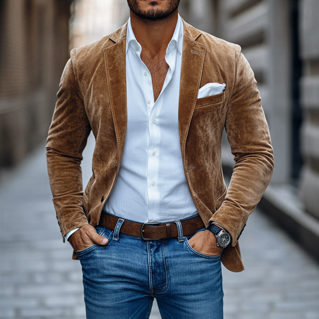 Nelson Blazer in Velluto Marrone | Eleganza Contemporanea