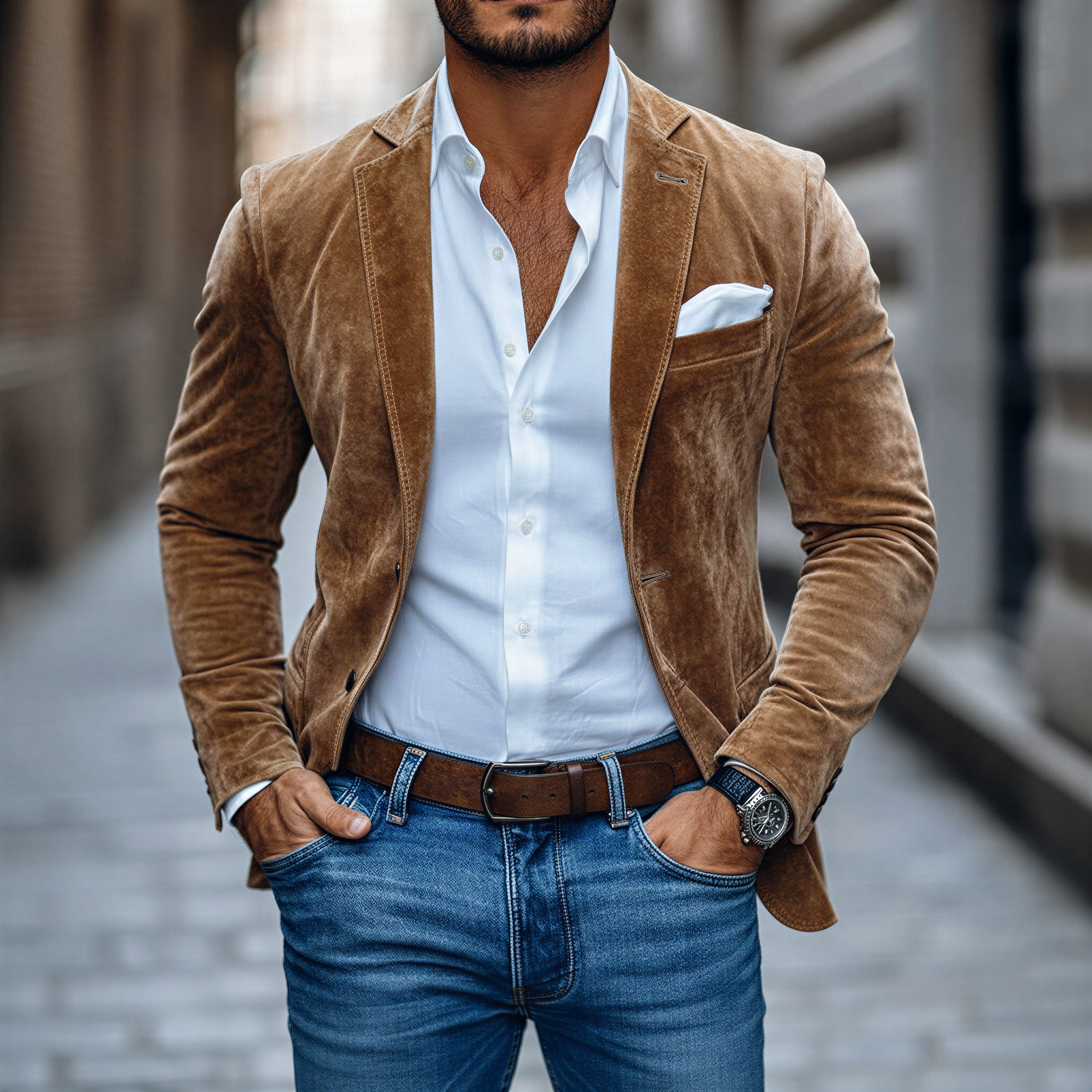 Nelson Blazer in Velluto Marrone | Eleganza Contemporanea