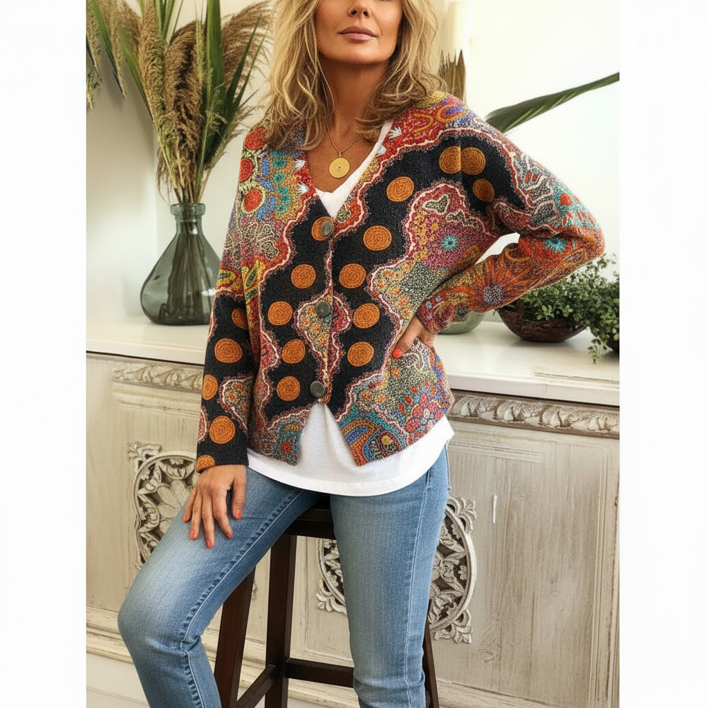 Cardigan Saskia | Stile Bohémien Colorato | Casual