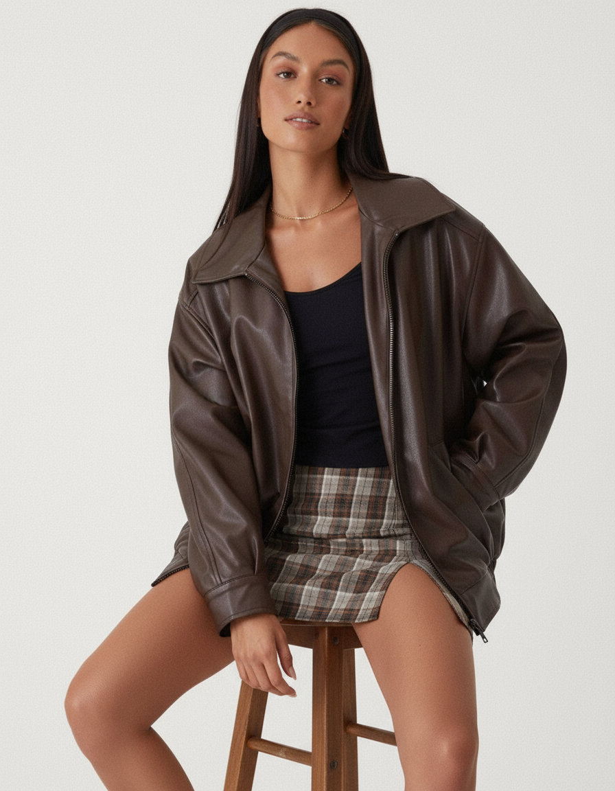 Giacca Bomber Ecopelle | Stile Contemporaneo | Tutto l'Anno