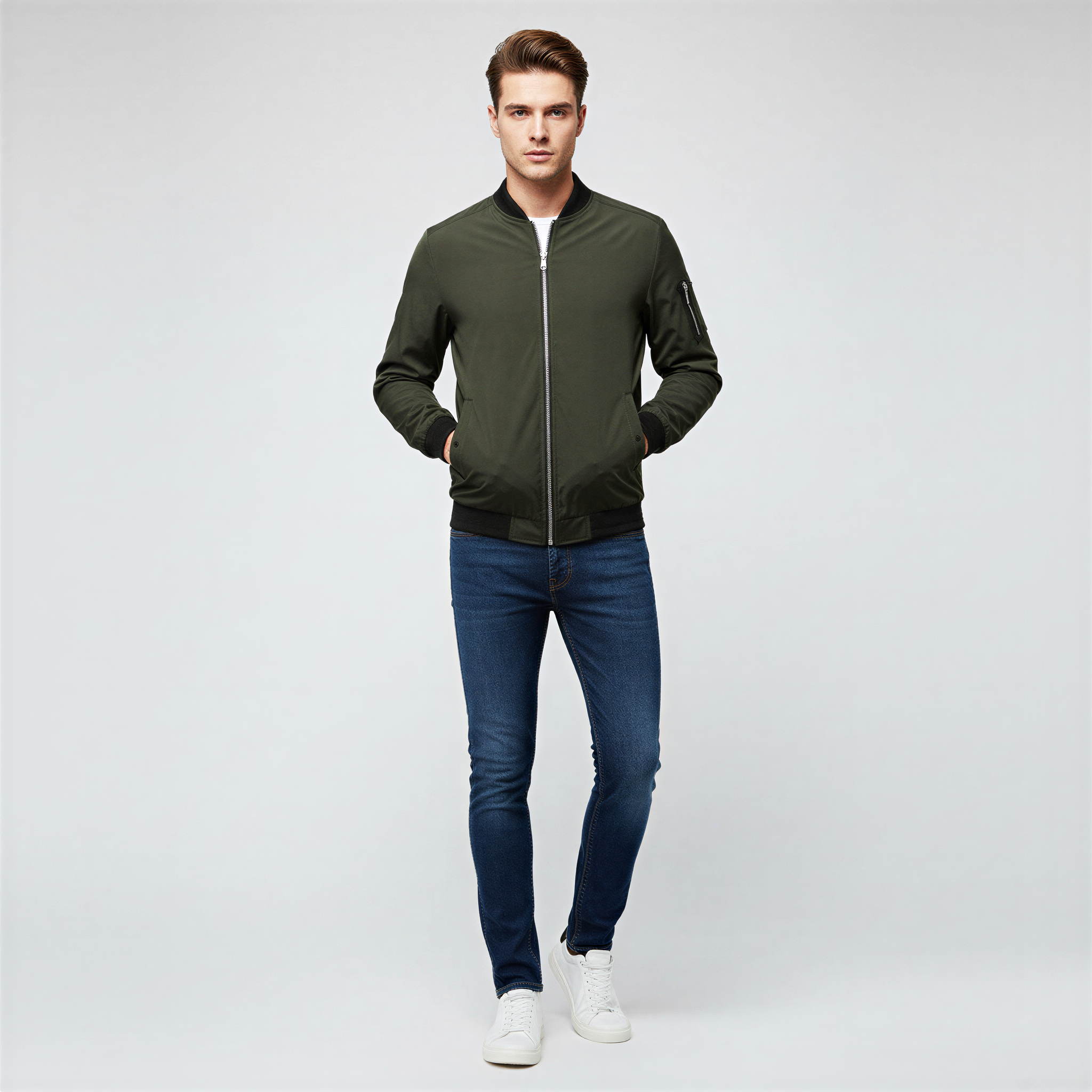Lucas Giacca Bomber Uomo | Stile Militare con Zip | Tutto l'Anno