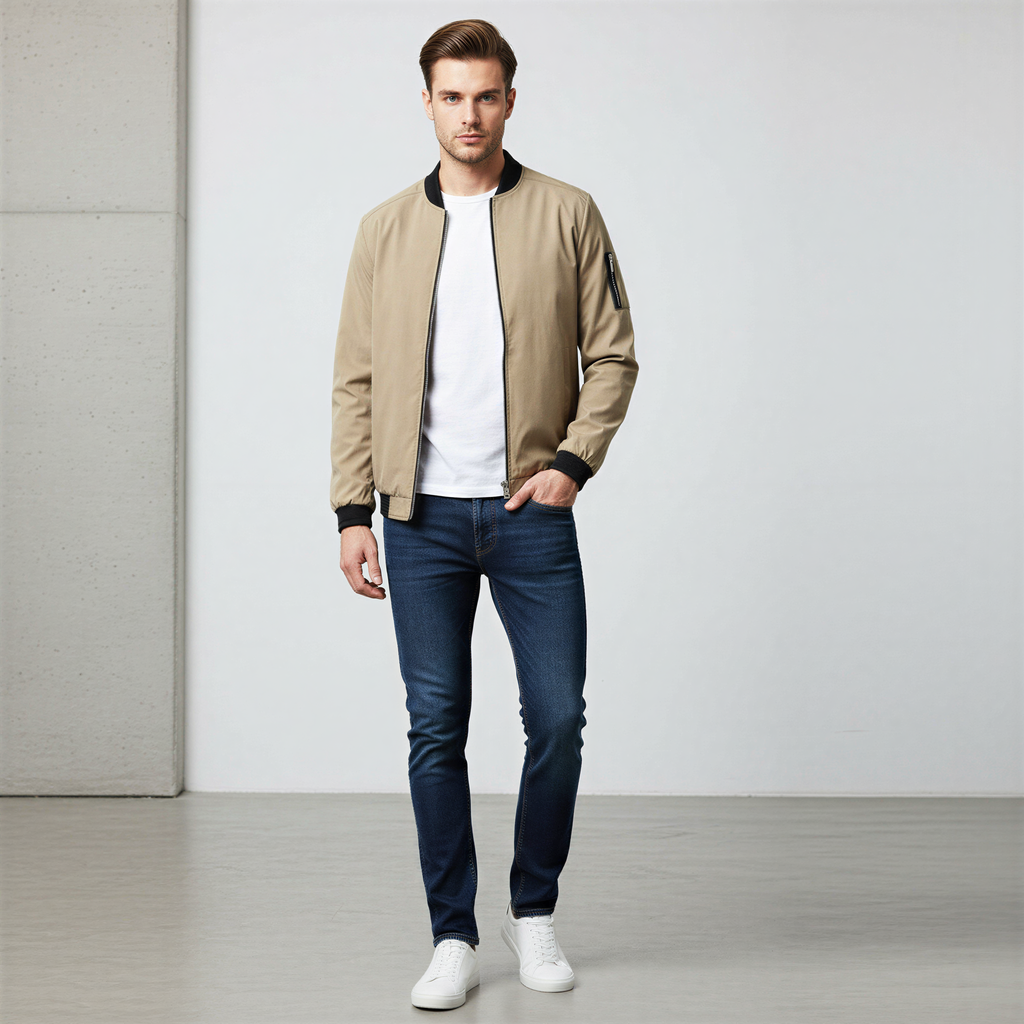 Lucas Giacca Bomber Uomo | Stile Militare con Zip | Tutto l'Anno