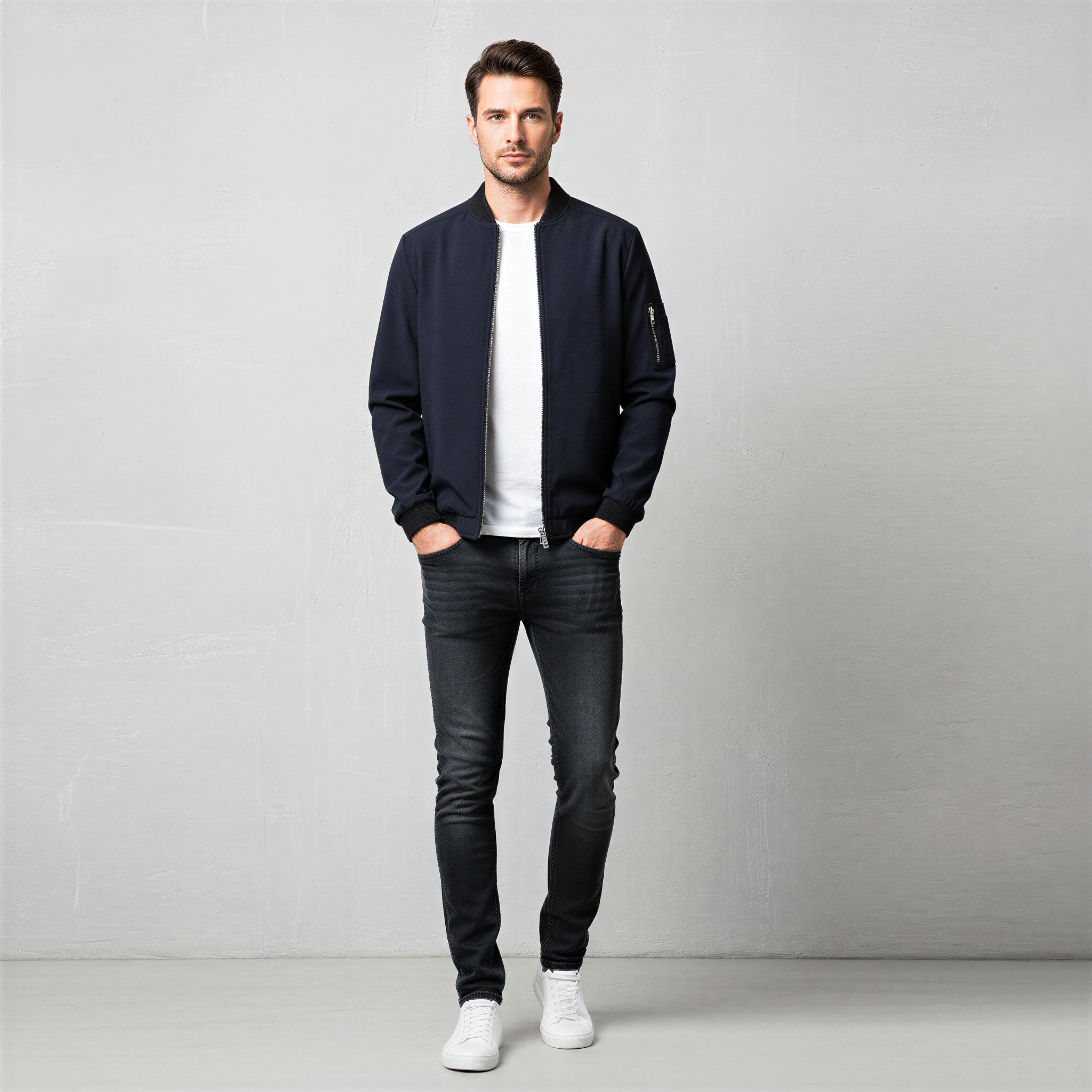 Lucas Giacca Bomber Uomo | Stile Militare con Zip | Tutto l'Anno