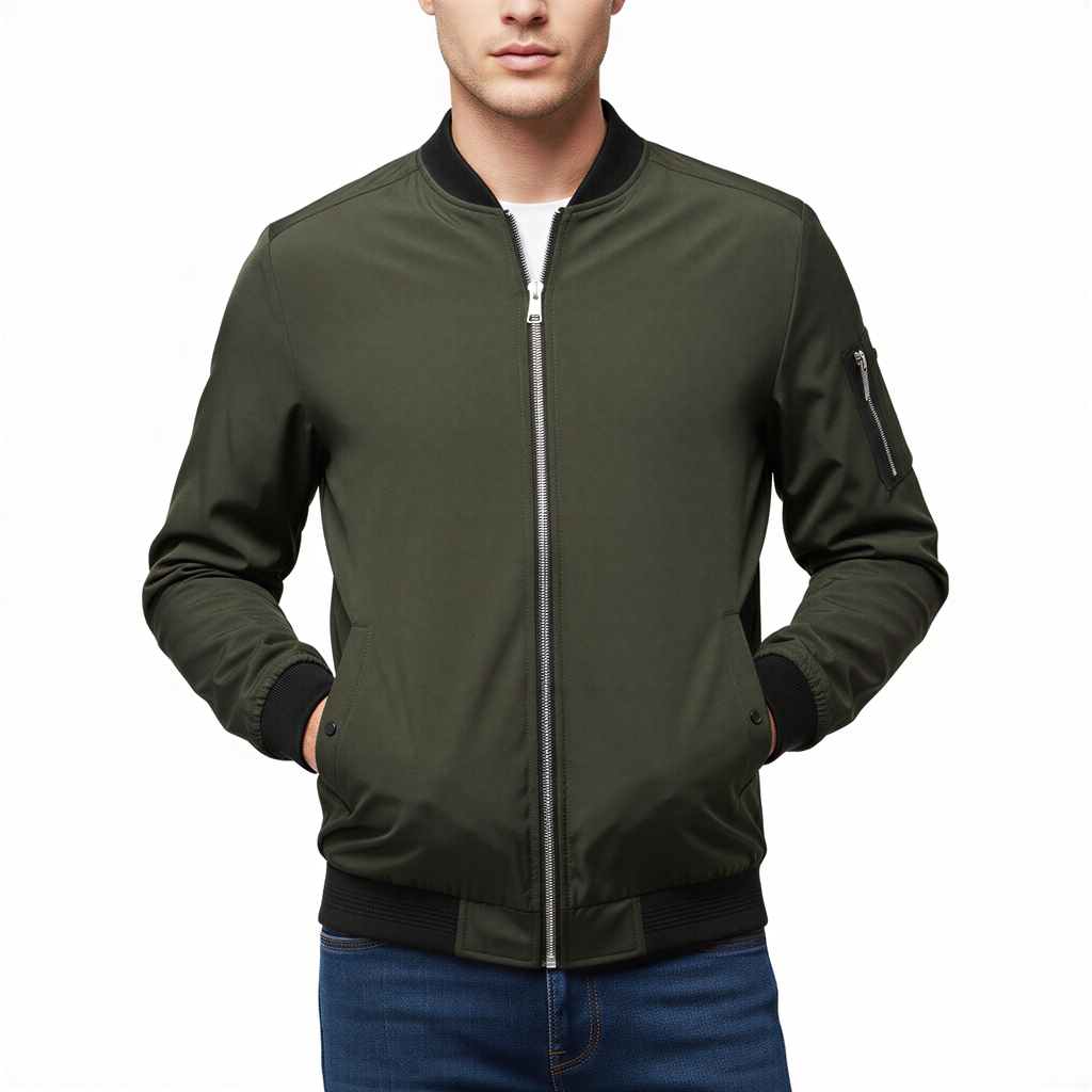 Lucas Giacca Bomber Uomo | Stile Militare con Zip | Tutto l'Anno