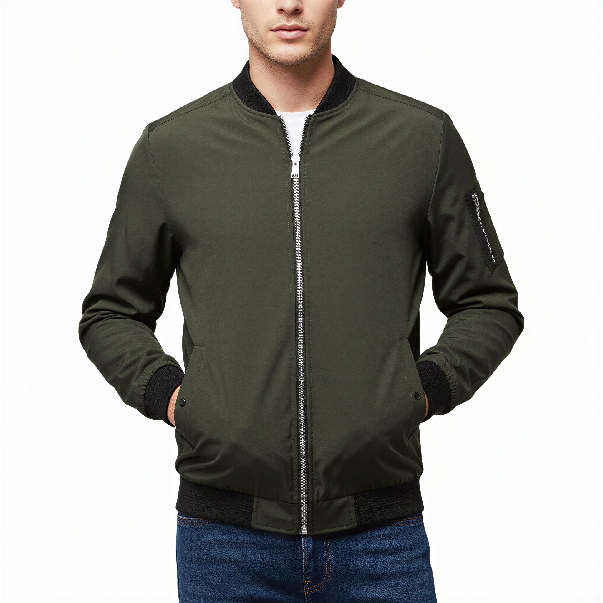 Lucas Giacca Bomber Uomo | Stile Militare con Zip | Tutto l'Anno