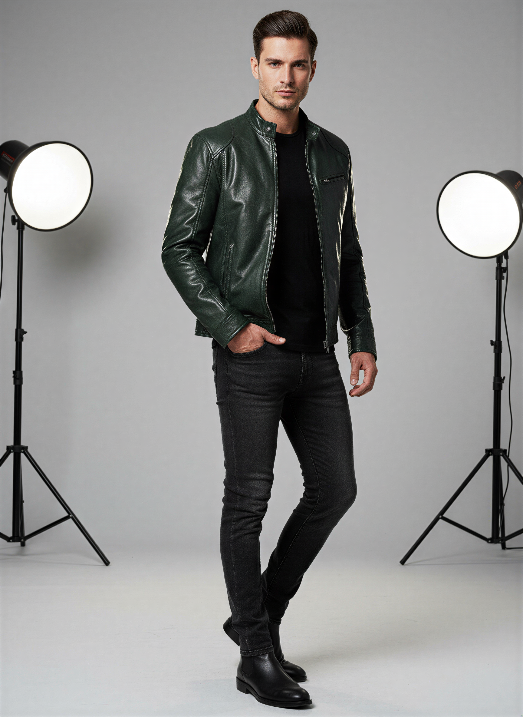 Carl Giacca Biker | Ecopelle Moderna | Tutto l'Anno