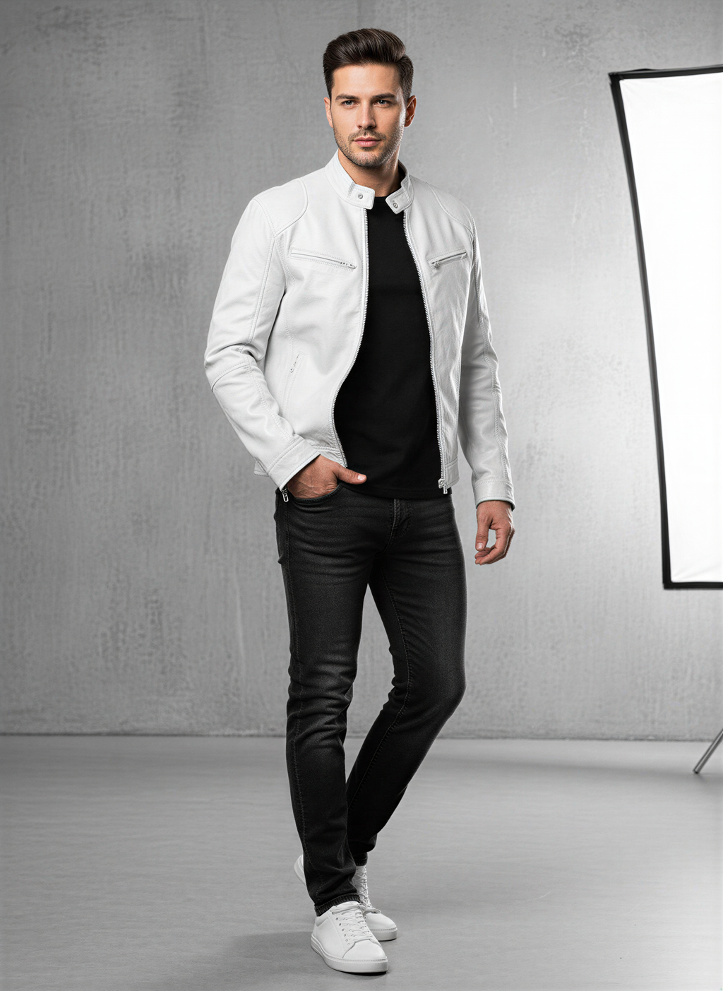 Carl Giacca Biker | Ecopelle Moderna | Tutto l'Anno