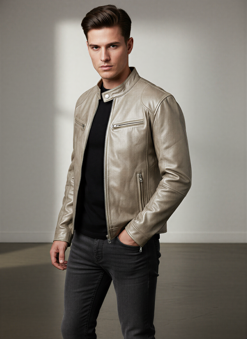 Carl Giacca Biker | Ecopelle Moderna | Tutto l'Anno