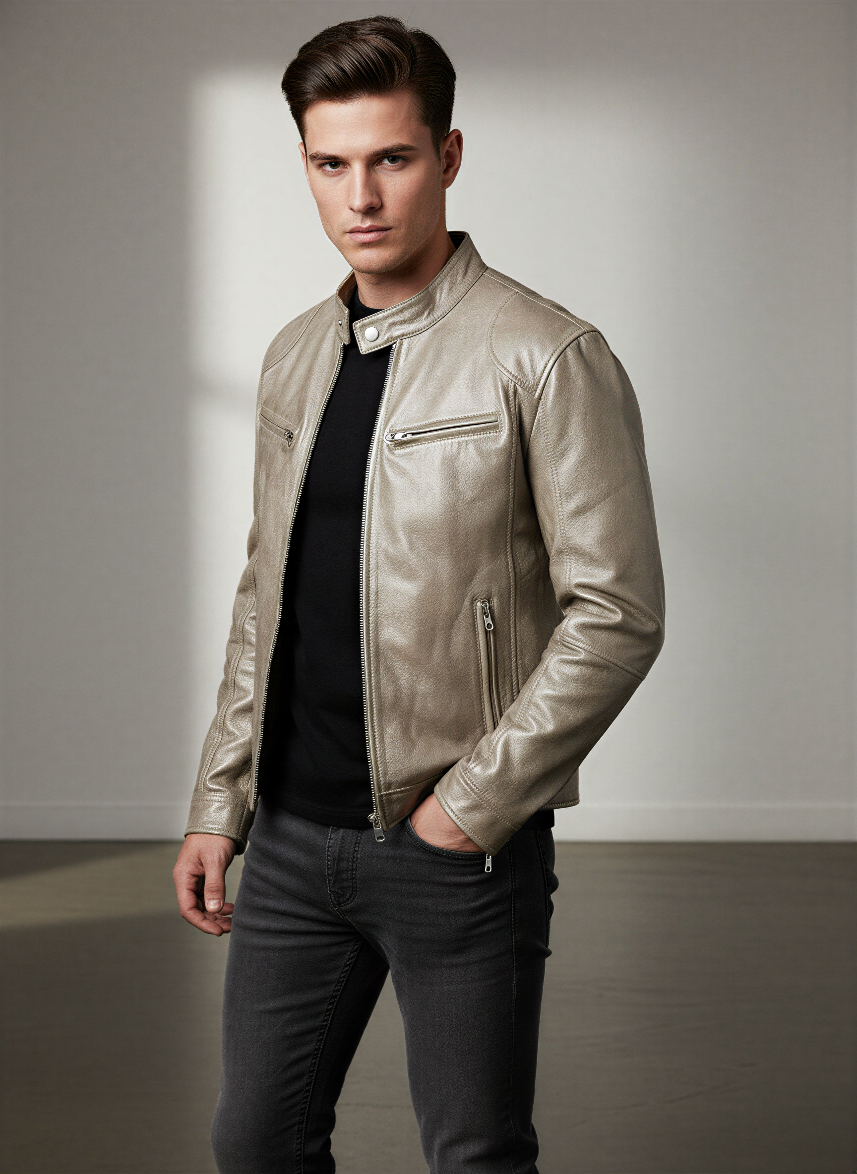 Carl Giacca Biker | Ecopelle Moderna | Tutto l'Anno