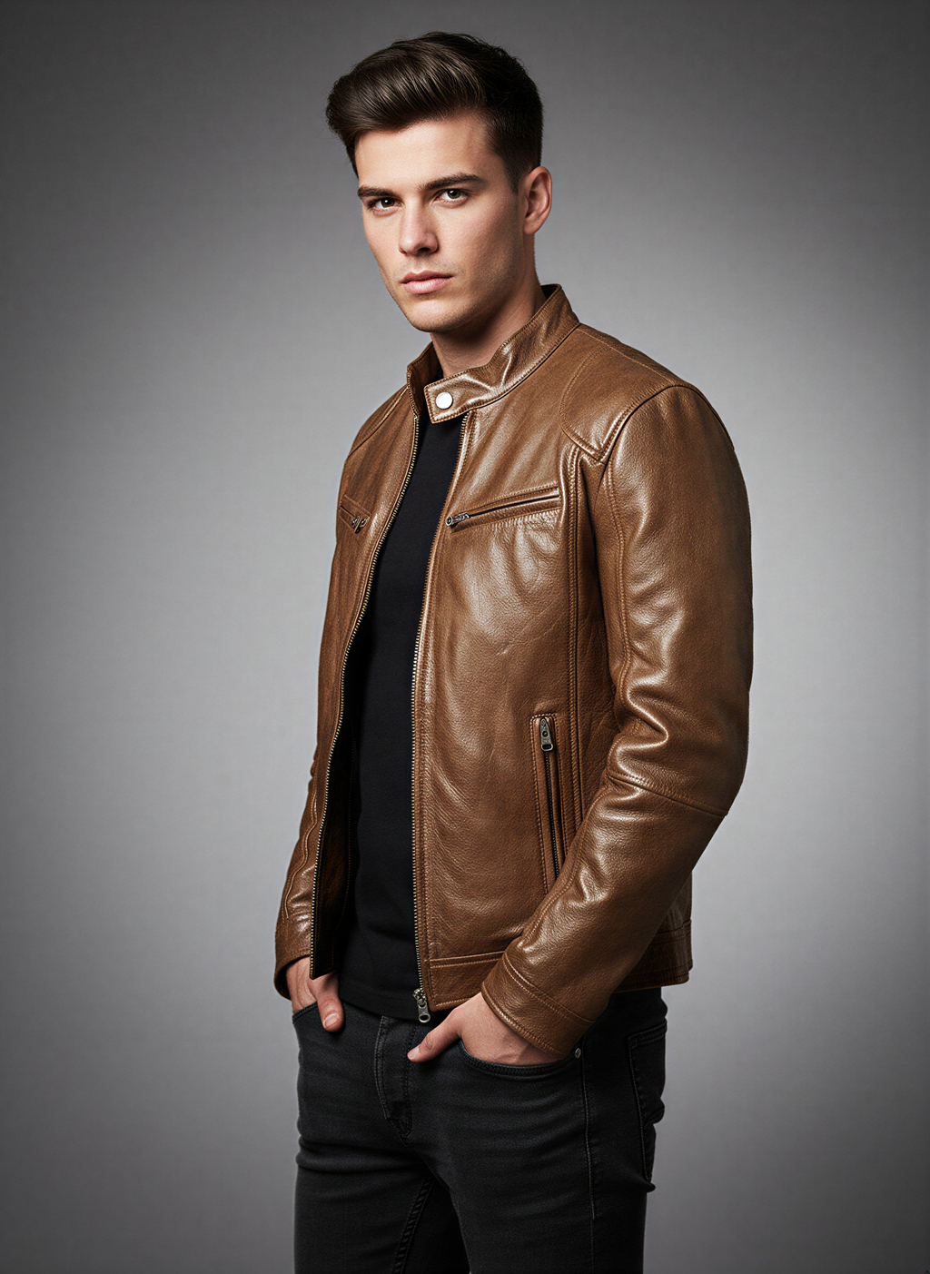 Carl Giacca Biker | Ecopelle Moderna | Tutto l'Anno