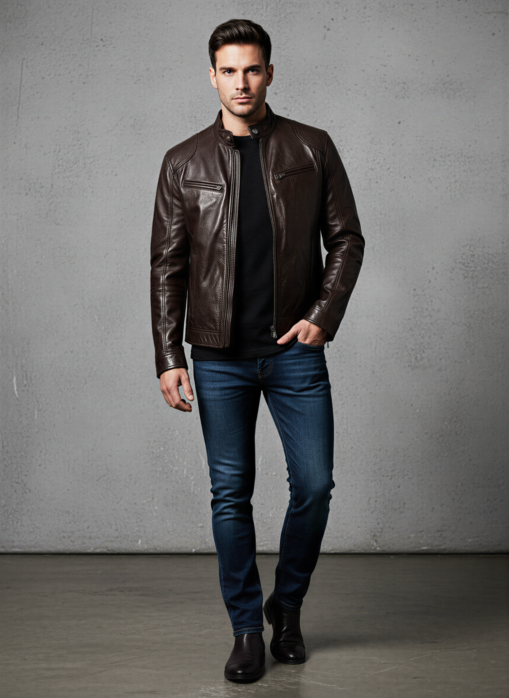 Carl Giacca Biker | Ecopelle Moderna | Tutto l'Anno