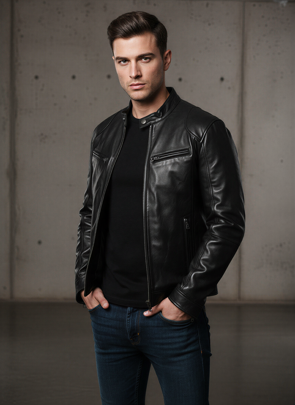 Carl Giacca Biker | Ecopelle Moderna | Tutto l'Anno