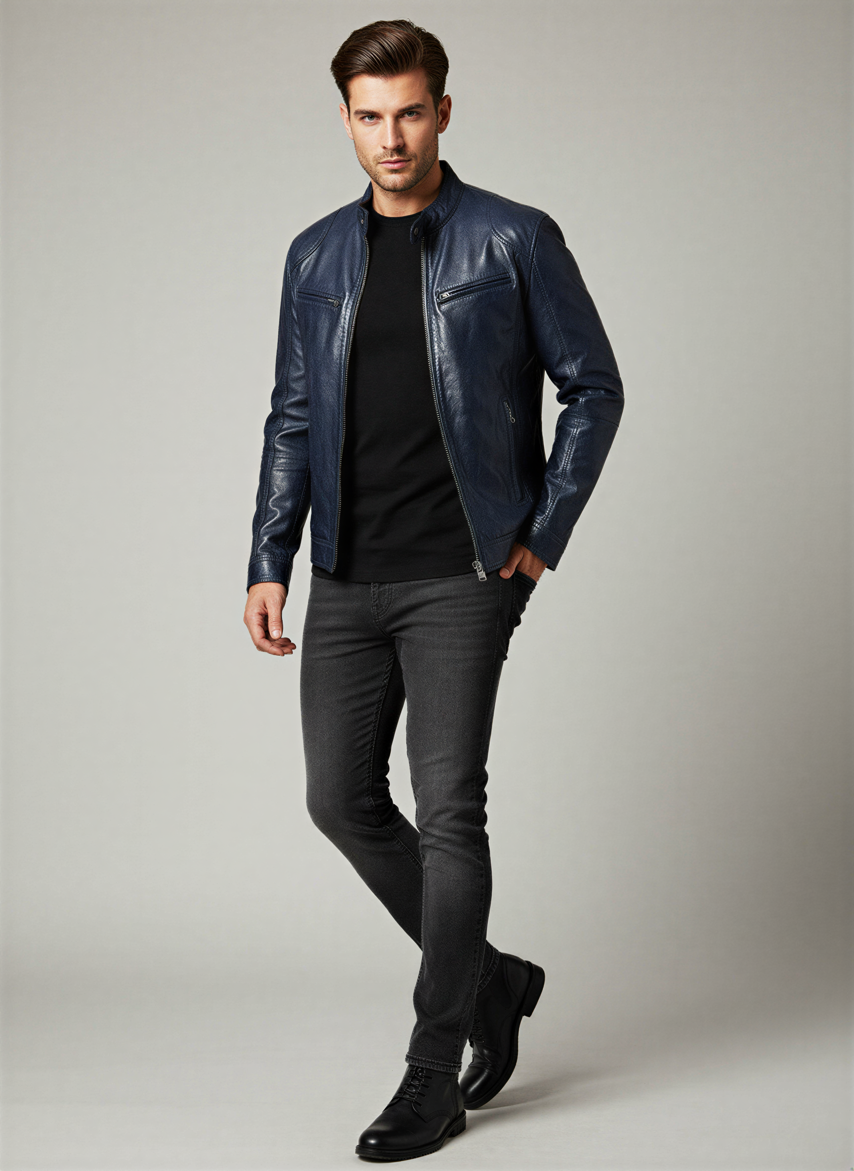 Carl Giacca Biker | Ecopelle Moderna | Tutto l'Anno