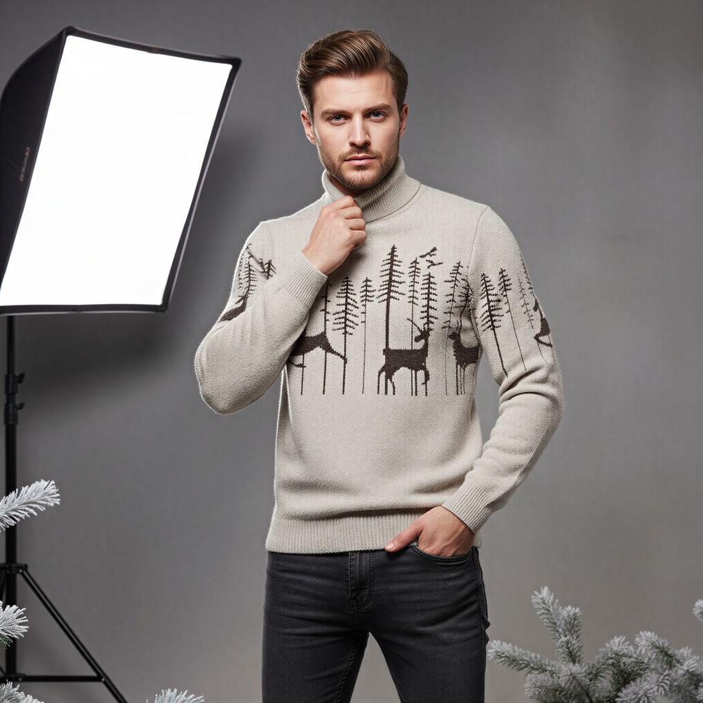 Jacob Maglione Uomo Girocollo | Fantasia Invernale | Autunno/Inverno