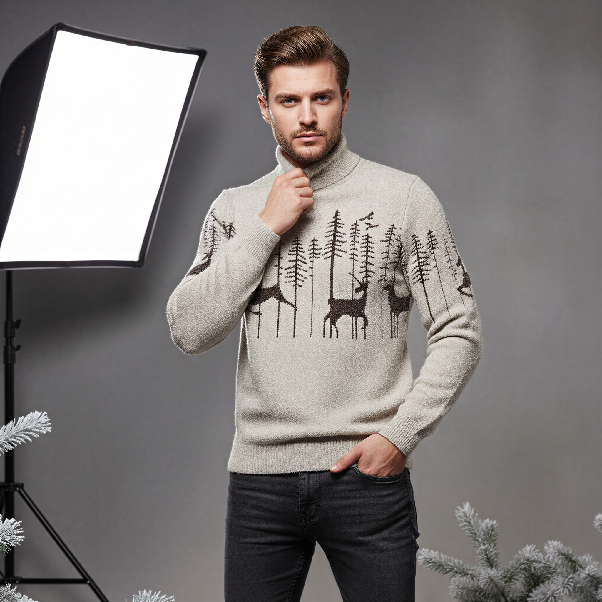 Jacob Maglione Uomo Girocollo | Fantasia Invernale | Autunno/Inverno